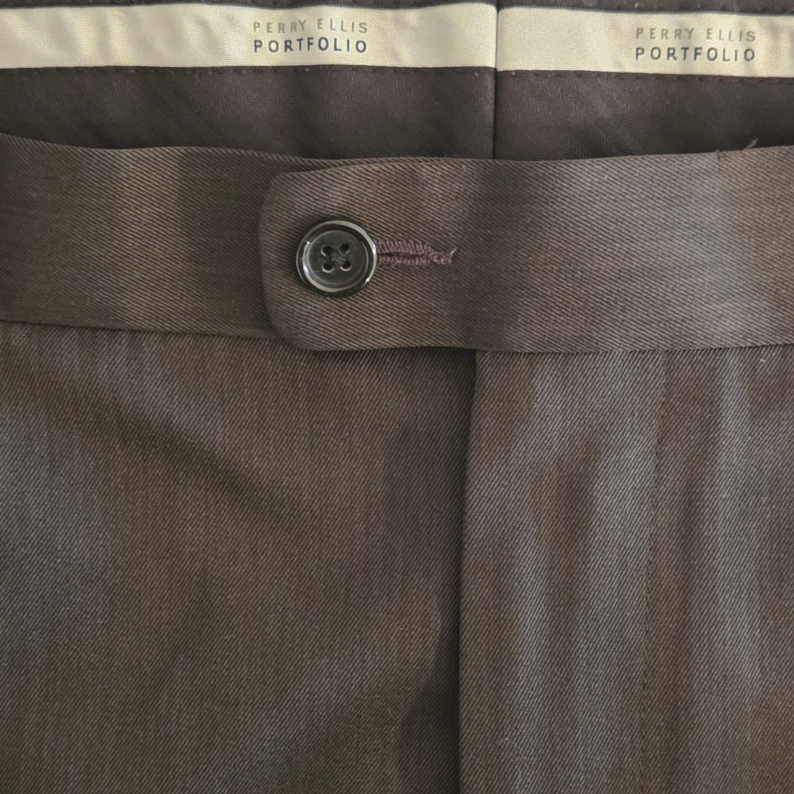 Perry Ellis Men's Perry Ellis Portfolio Dark Grey Dress Pants 36x30 Size US 36 / EU 52 - 3 Thumbnail