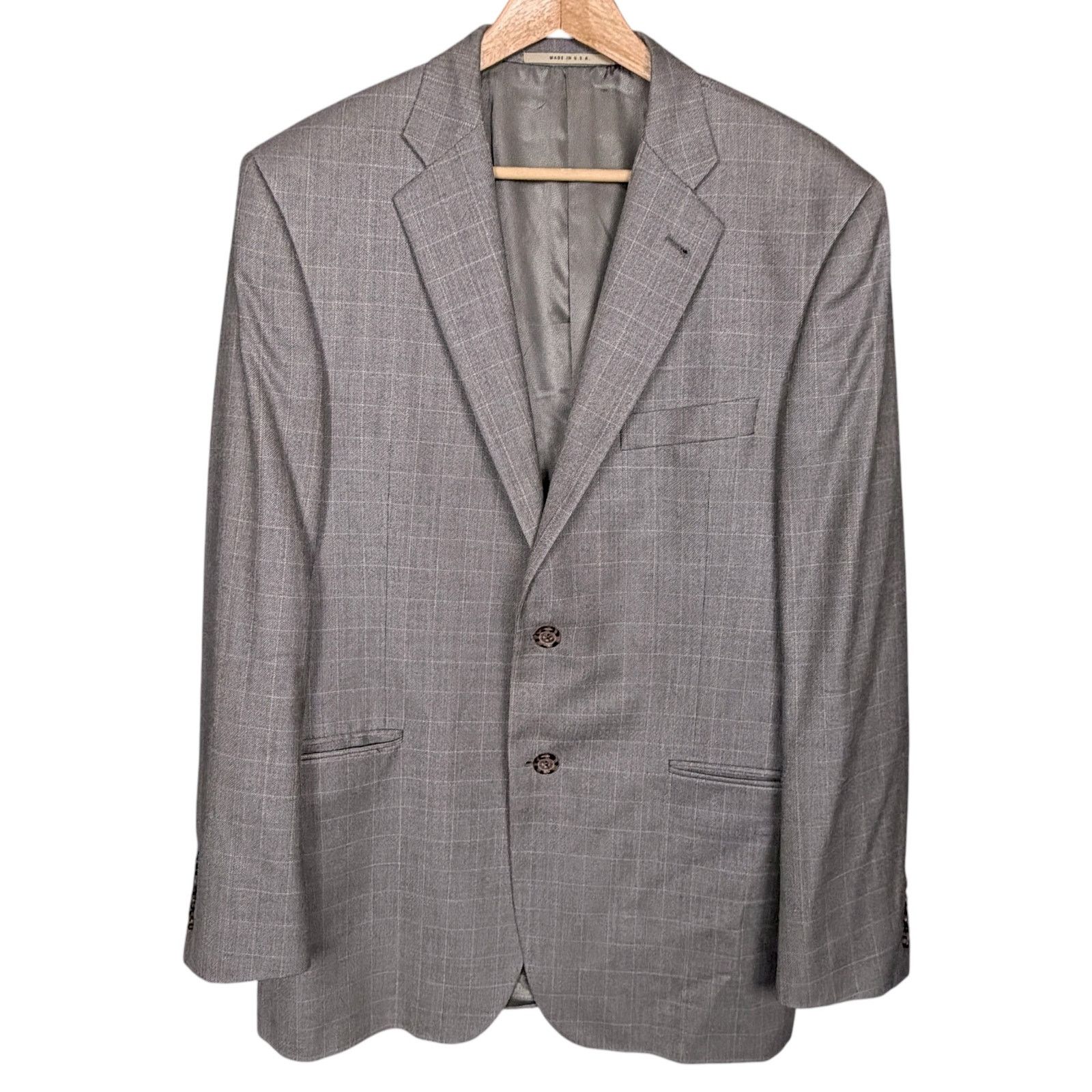 Burberry Burberry London Gray Blazer Plaid Silk Wool Men 42R Luxury Size 42R - 3 Thumbnail
