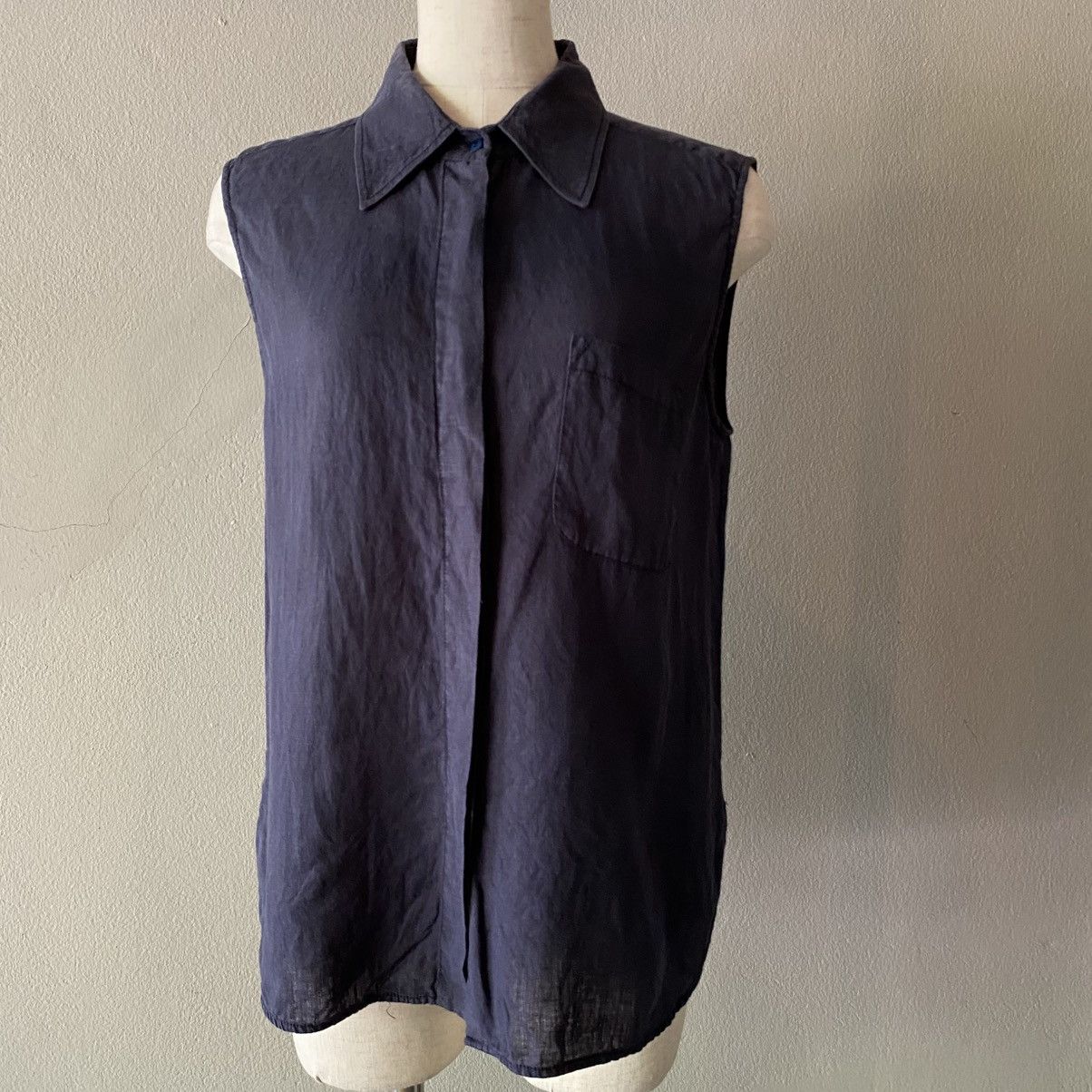 Max Mara MAX MARA Black Sleeveless Button-Up Shirt Size M / US 6-8 / IT 42-44 - 11 Thumbnail