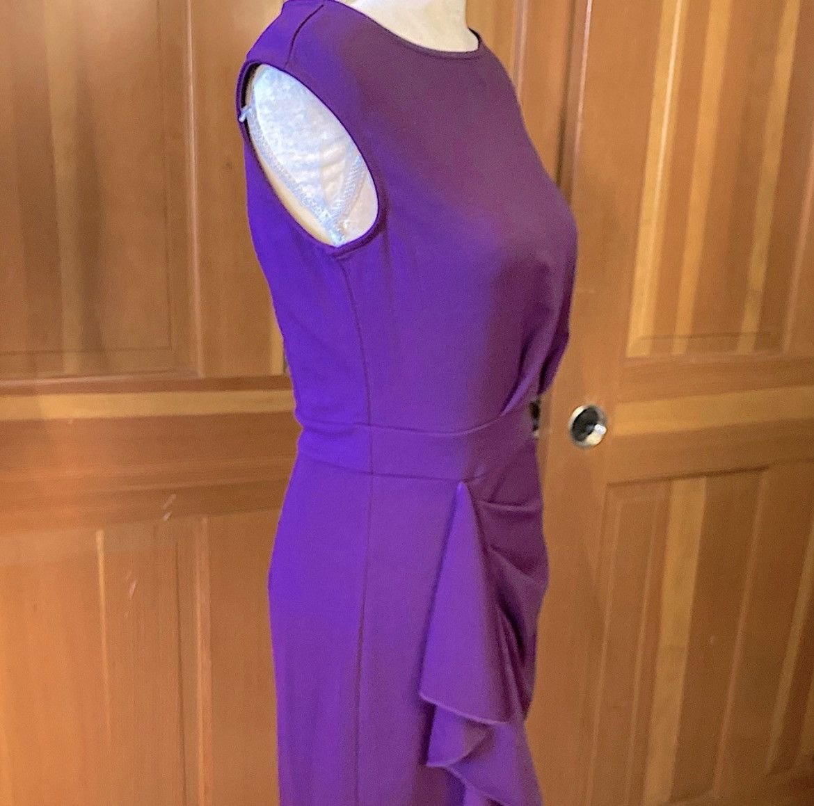 Designer × Other Nwt, Women’s Lavishly Paris Purple Side Ruffle Midi Dress Size S / US 4 / IT 40 - 15 Thumbnail