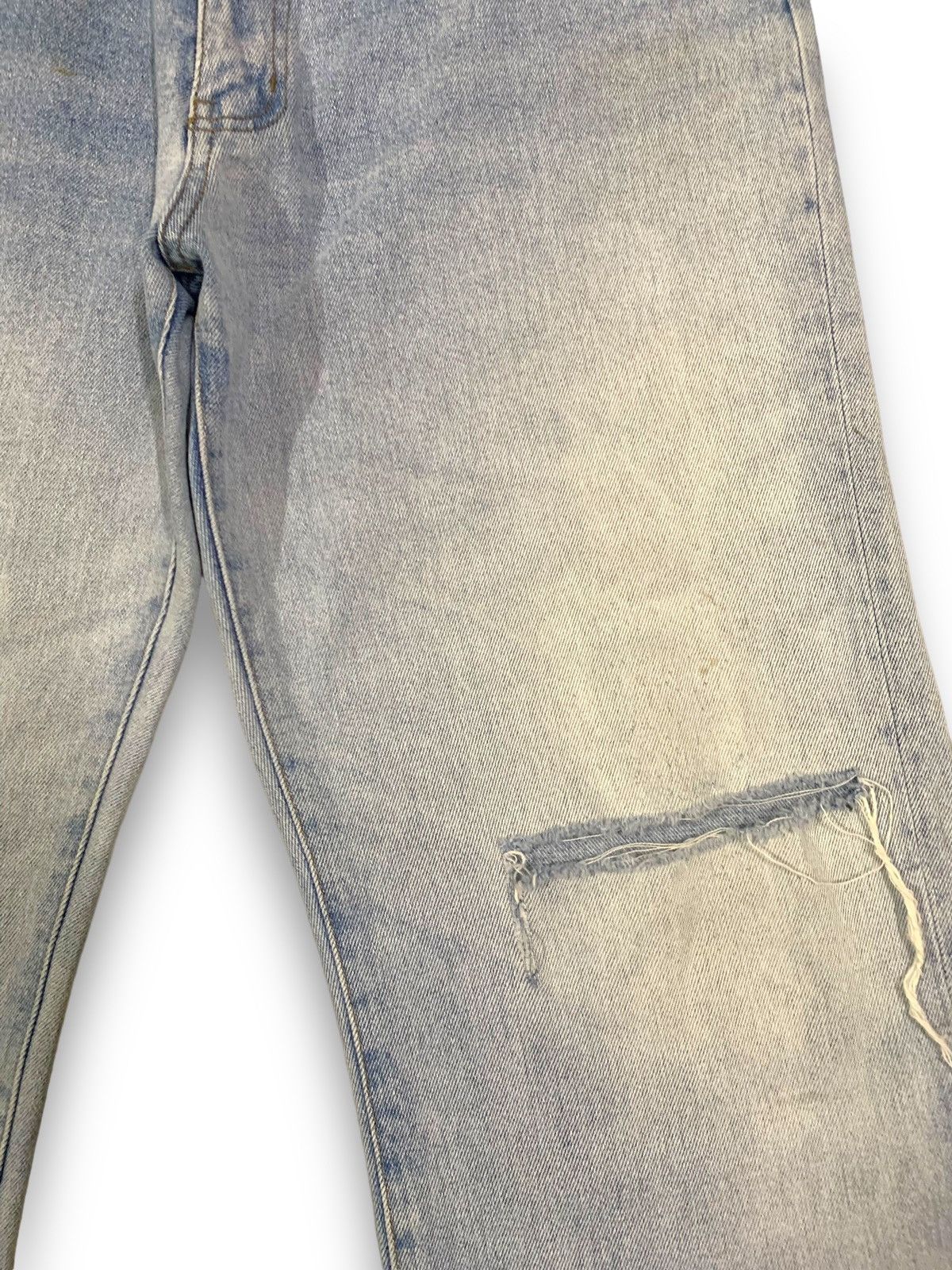 Hanes Vintage 80s Hanes Blue Wash Baggy Distressed Jeans Size US 32 / EU 48 - 7 Thumbnail