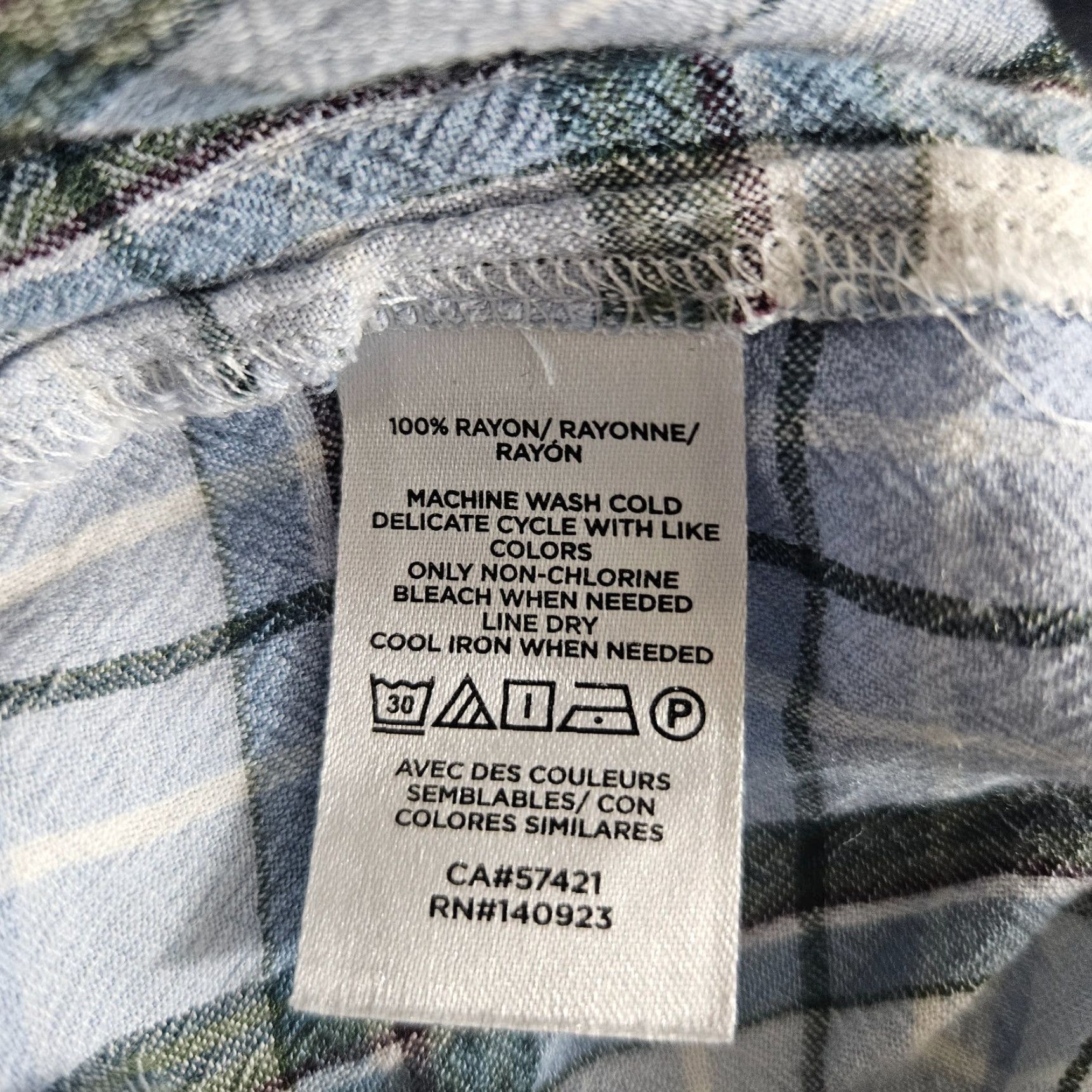 Loft LOFT Ann Taylor Womens Button Up Top Blouse Sz Small Blue Plaid Rayon Shirt Women Regular Size S Vintage No Size S / US 4 / IT 40 - 4 Thumbnail