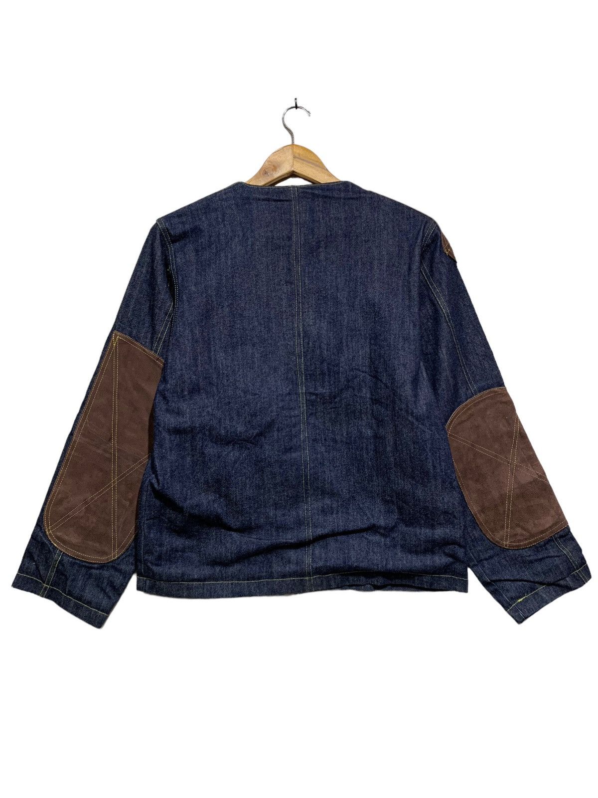 Needles 🔥NEPENTHES DENIM JACKETS WITH LEATHER PATCHWORK Size US M / EU 48-50 / 2 - 7 Thumbnail
