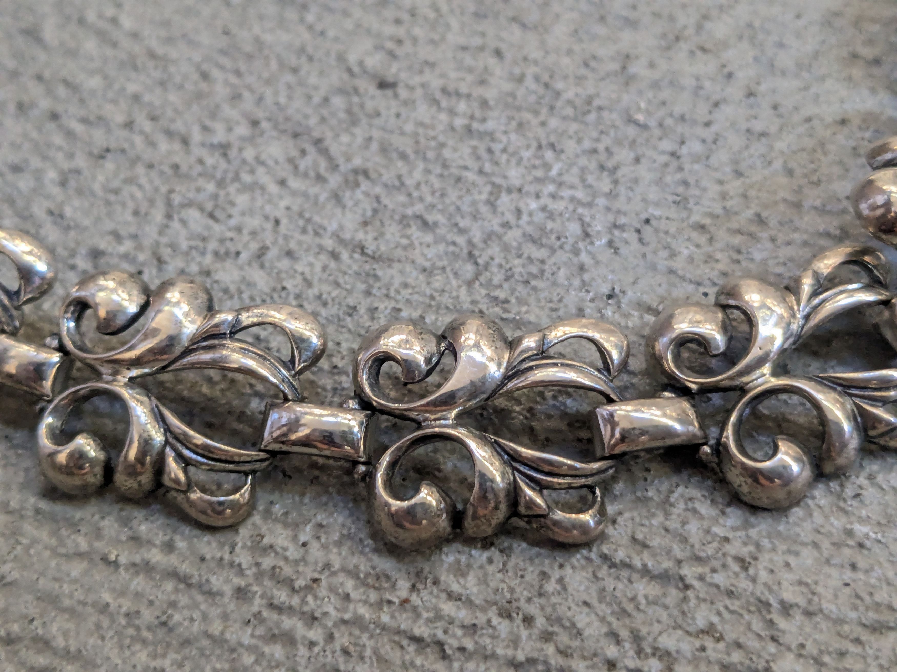 Sterling Silver Sterling Silver Danecraft Necklace Floral Fleur de Lis 15.5" Size ONE SIZE - 2 Thumbnail