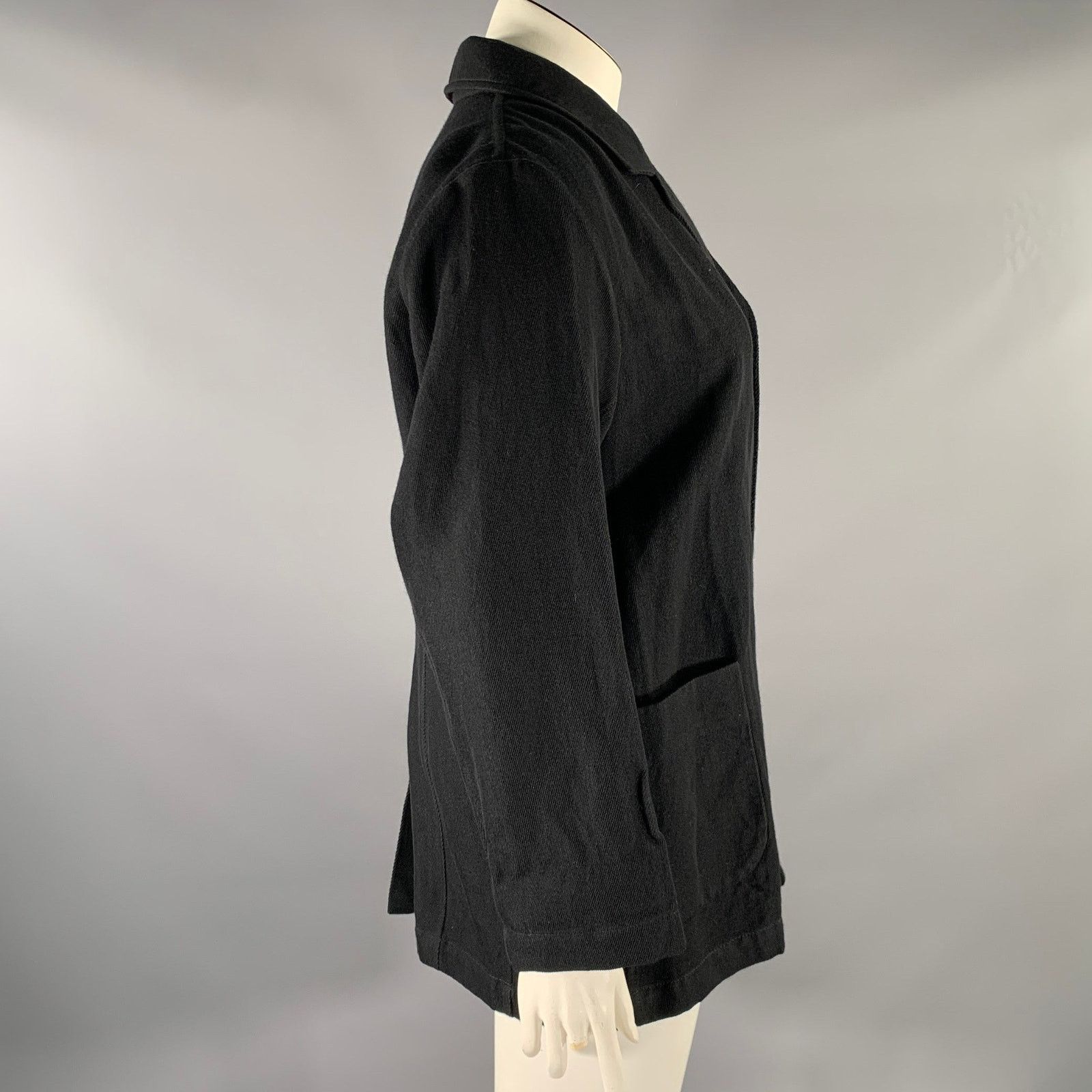 Casey Casey CASEY CASEY Size L Black Wool Linen 3 button Jacket Size L / US 10 / IT 46 - 2 Thumbnail