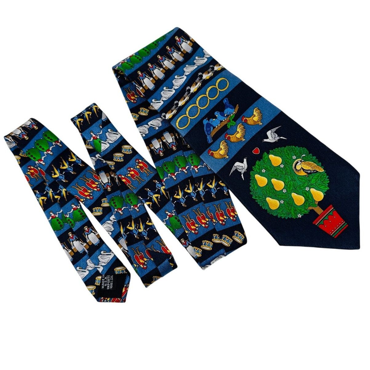 Lord & Taylor × Vintage Vintage Lord & Taylor silk 12 Days of Christmas tie 4” w Size ONE SIZE - 3 Thumbnail