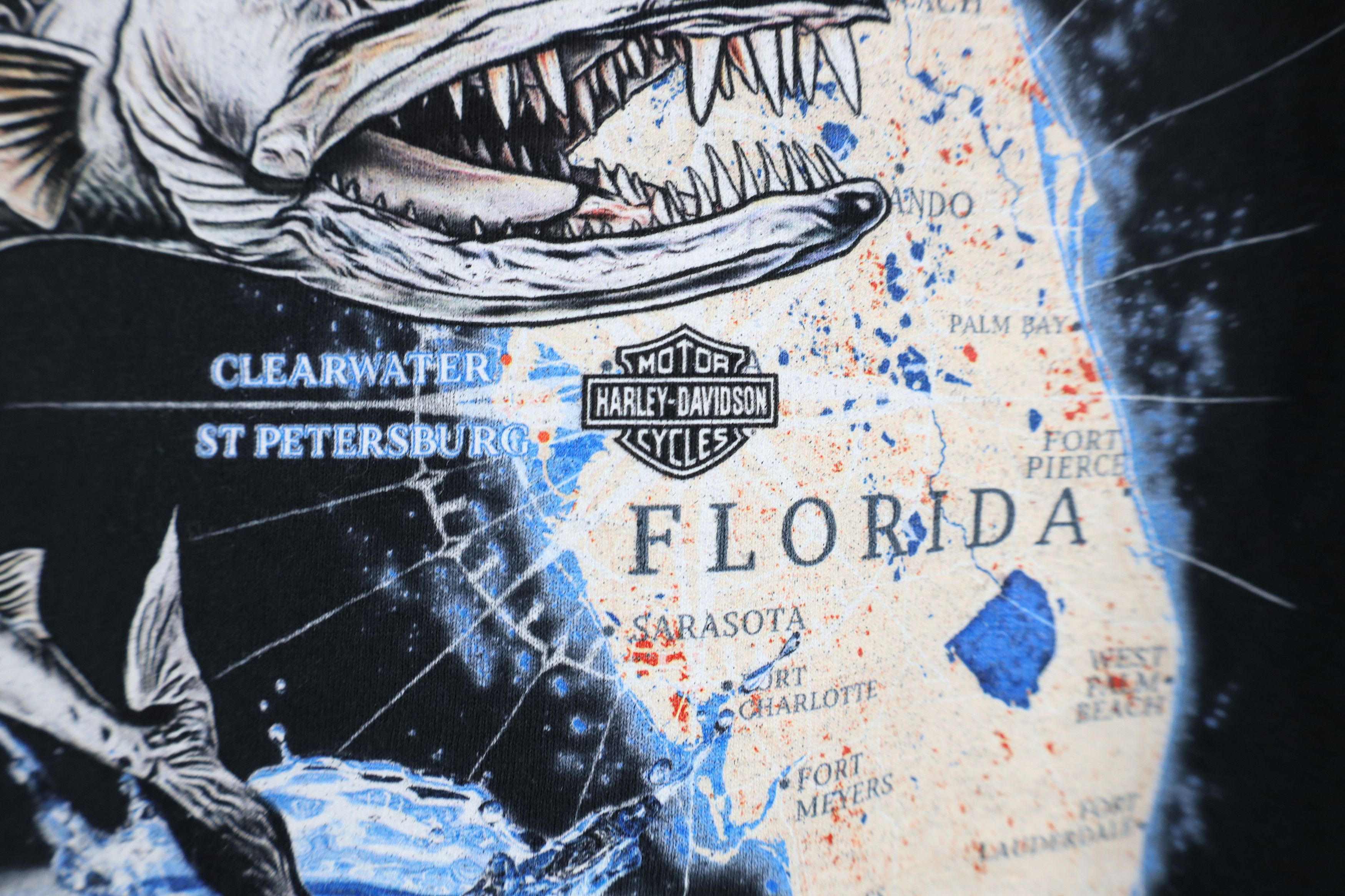 Harley Davidson × Vintage Y2K Harley Davidson Spell Out Barracuda Fish T-Shirt Black Size US XXL / EU 58 / 5 - 9 Thumbnail