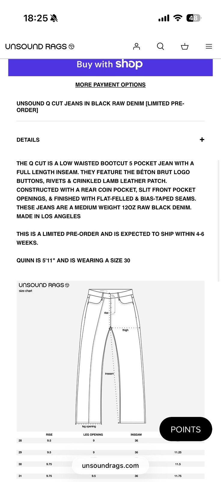 Unsound Rags Unsound Q-CUT selvedge denim Size US 30 / EU 46 - 9 Thumbnail
