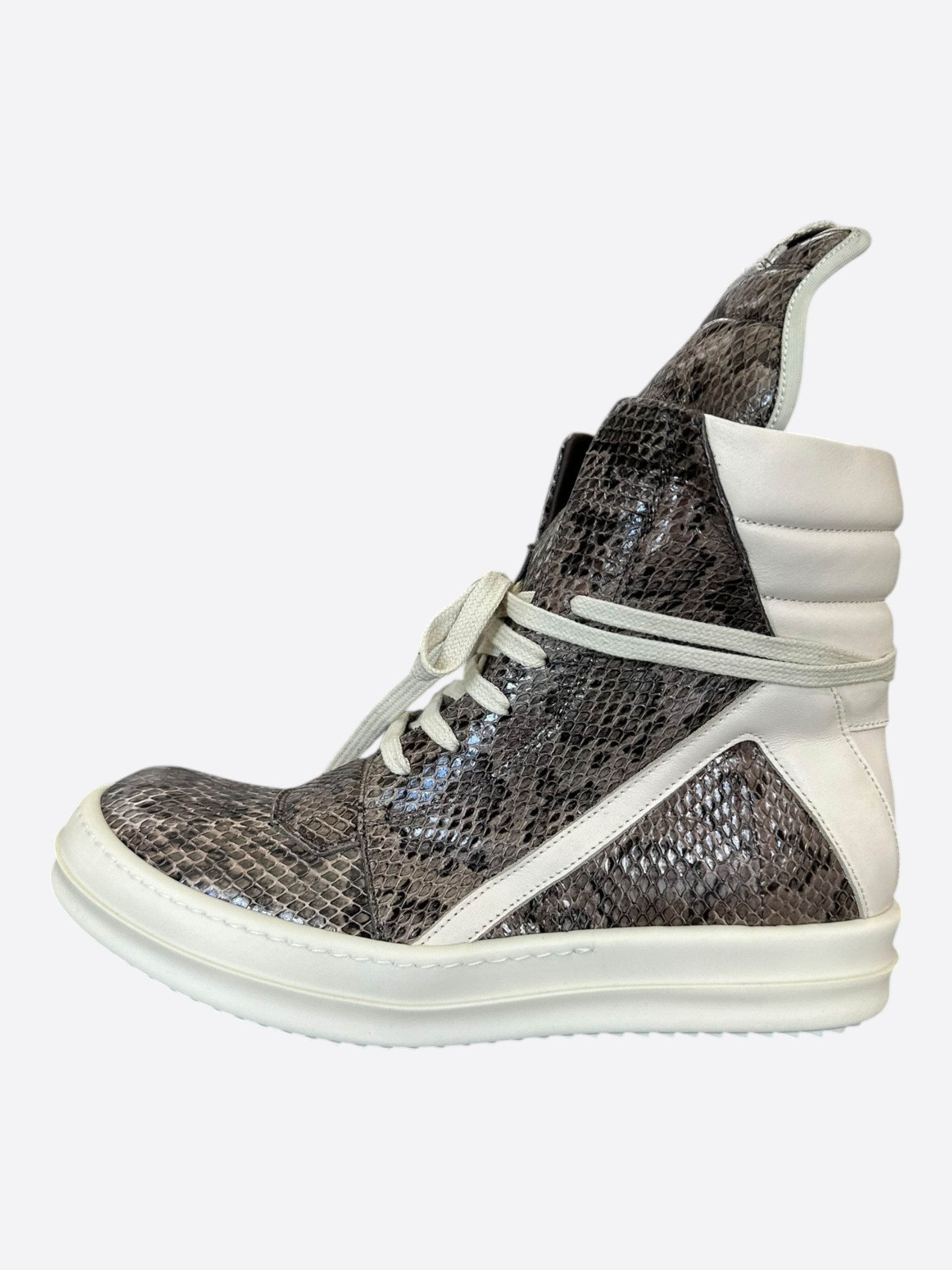 Rick Owens Rick Owens Python & White Women's Geobaskets Size US 10 / IT 40 - 3 Thumbnail