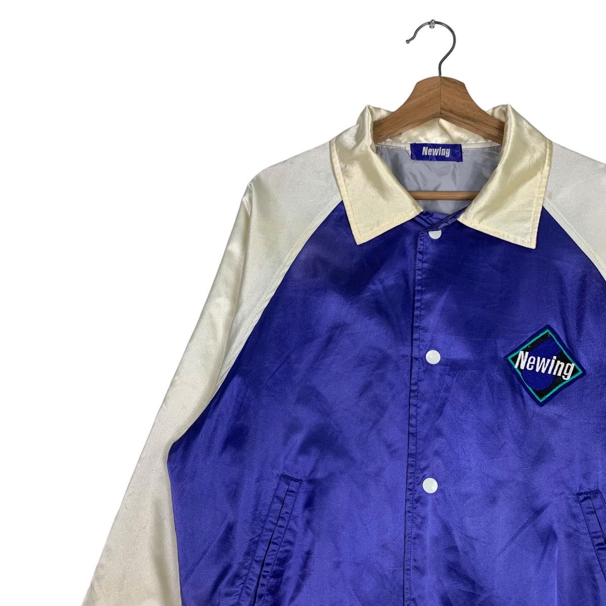 Japanese Brand NEWING Big Logo Colorblock Coach Jacket #0386-C18 Size US L / EU 52-54 / 3 - 8 Thumbnail