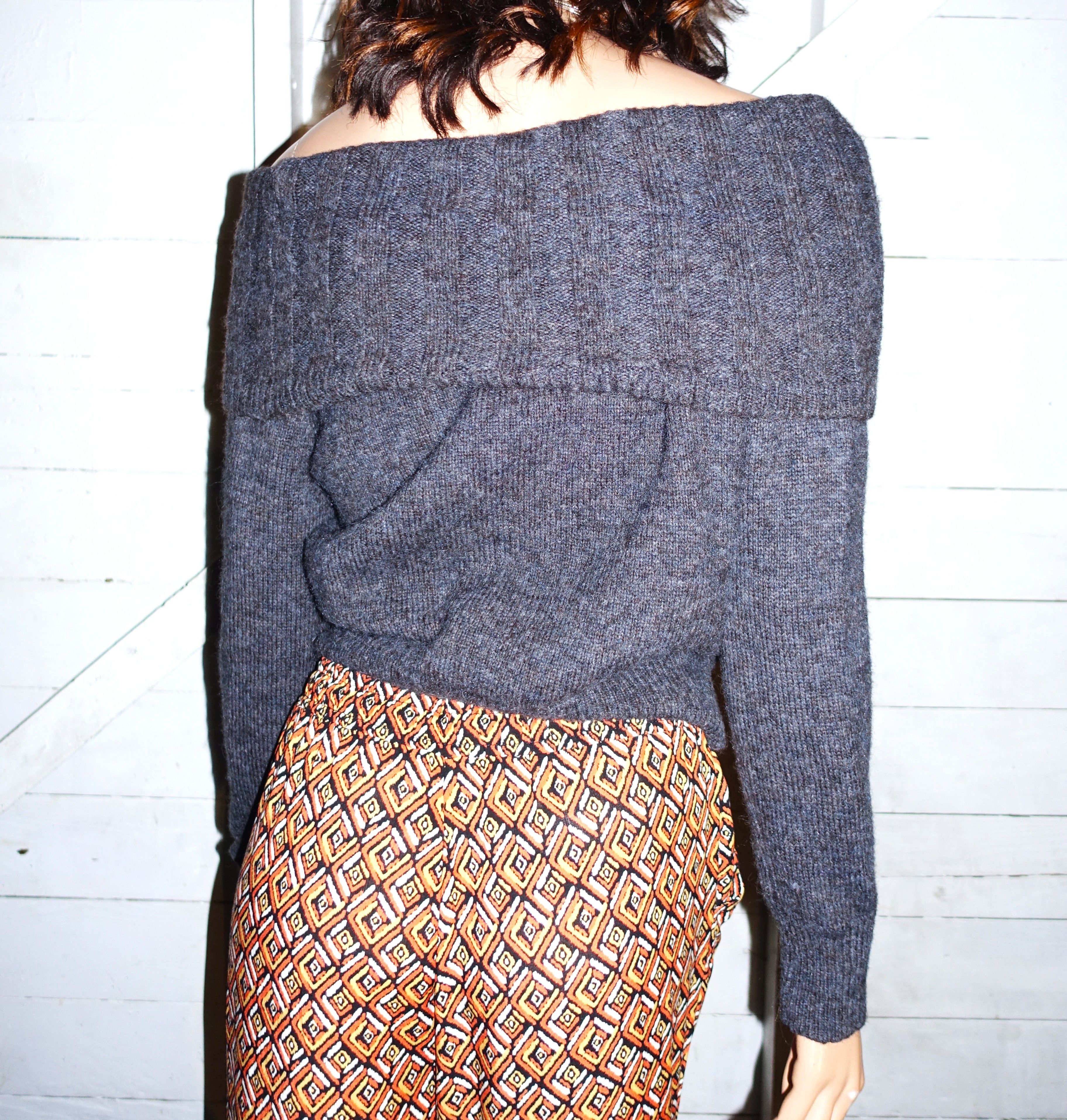 Other Double Zero Gray Cold Shoulder Sweater L Size L / US 10 / IT 46 - 5 Thumbnail