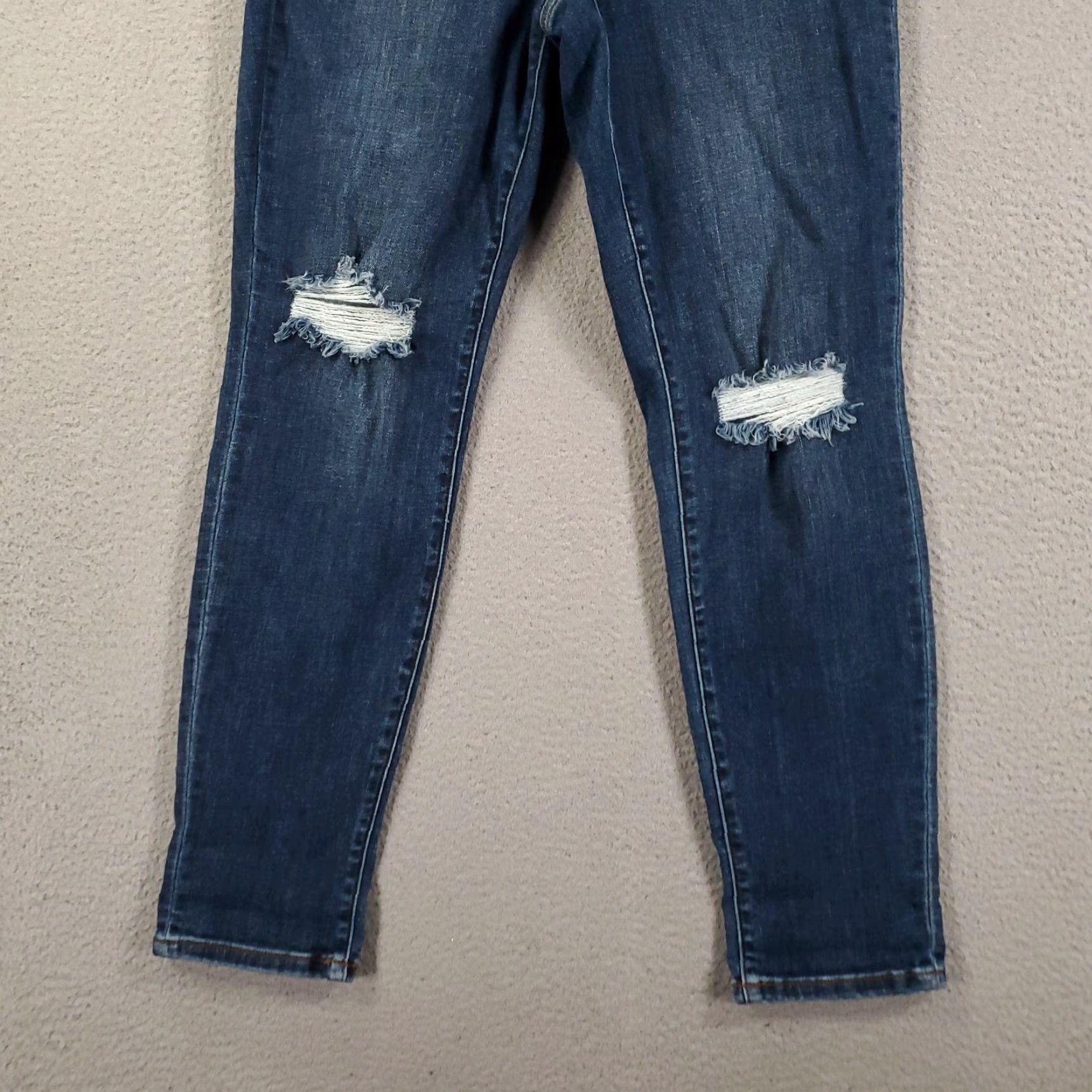 Denime Judy Blue Jeans Slim Dark Wash Distressed Stretch 30x31 Womens 28 Inseam Denim 5-Pocket City Preppy Skinny Size 30" / US 8 / IT 44 - 3 Thumbnail