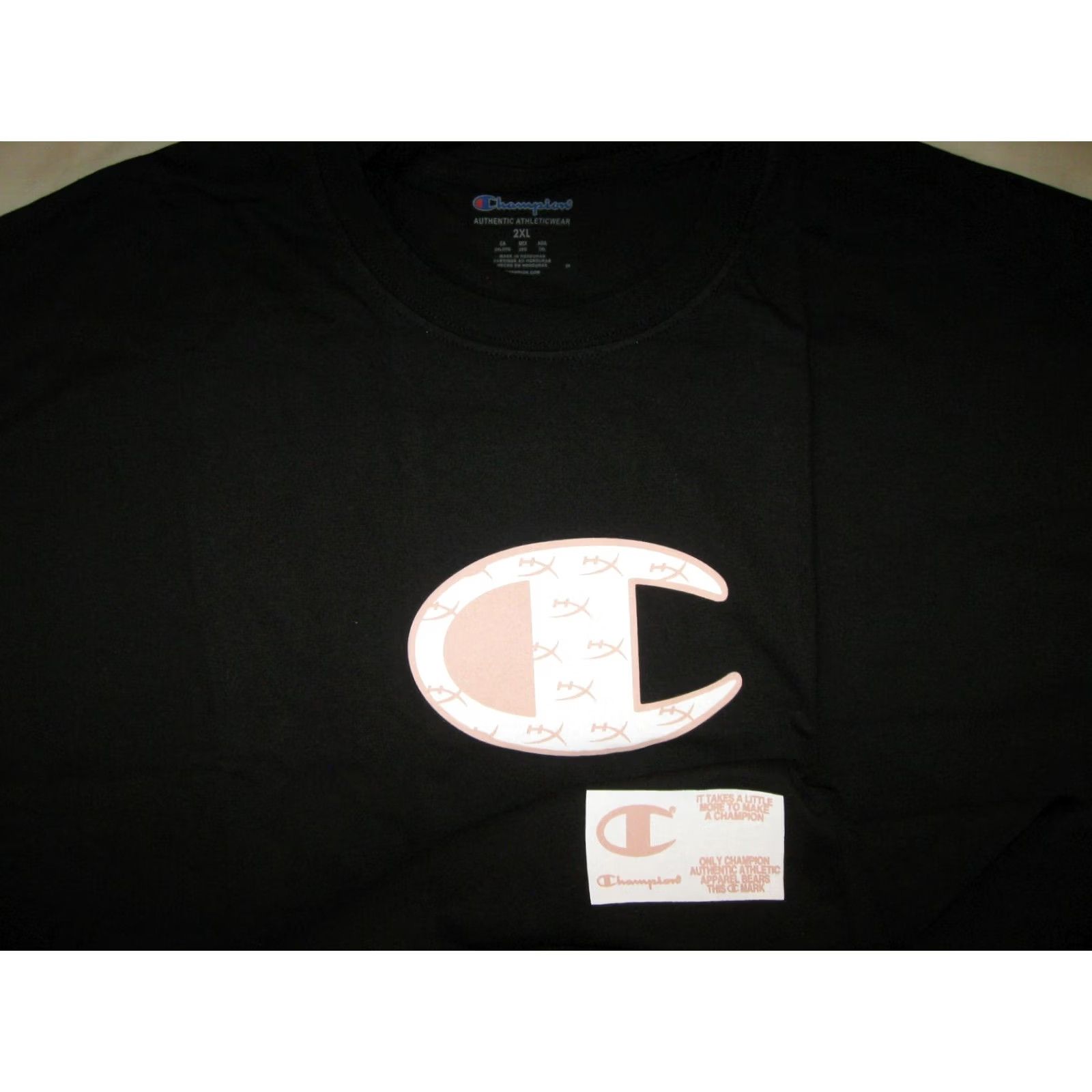 Champion Champion T Shirt Mens 2XL Short Sleeve Crew Neck Black Cotton Logo Tee Size US XXL / EU 58 / 5 - 2 Thumbnail