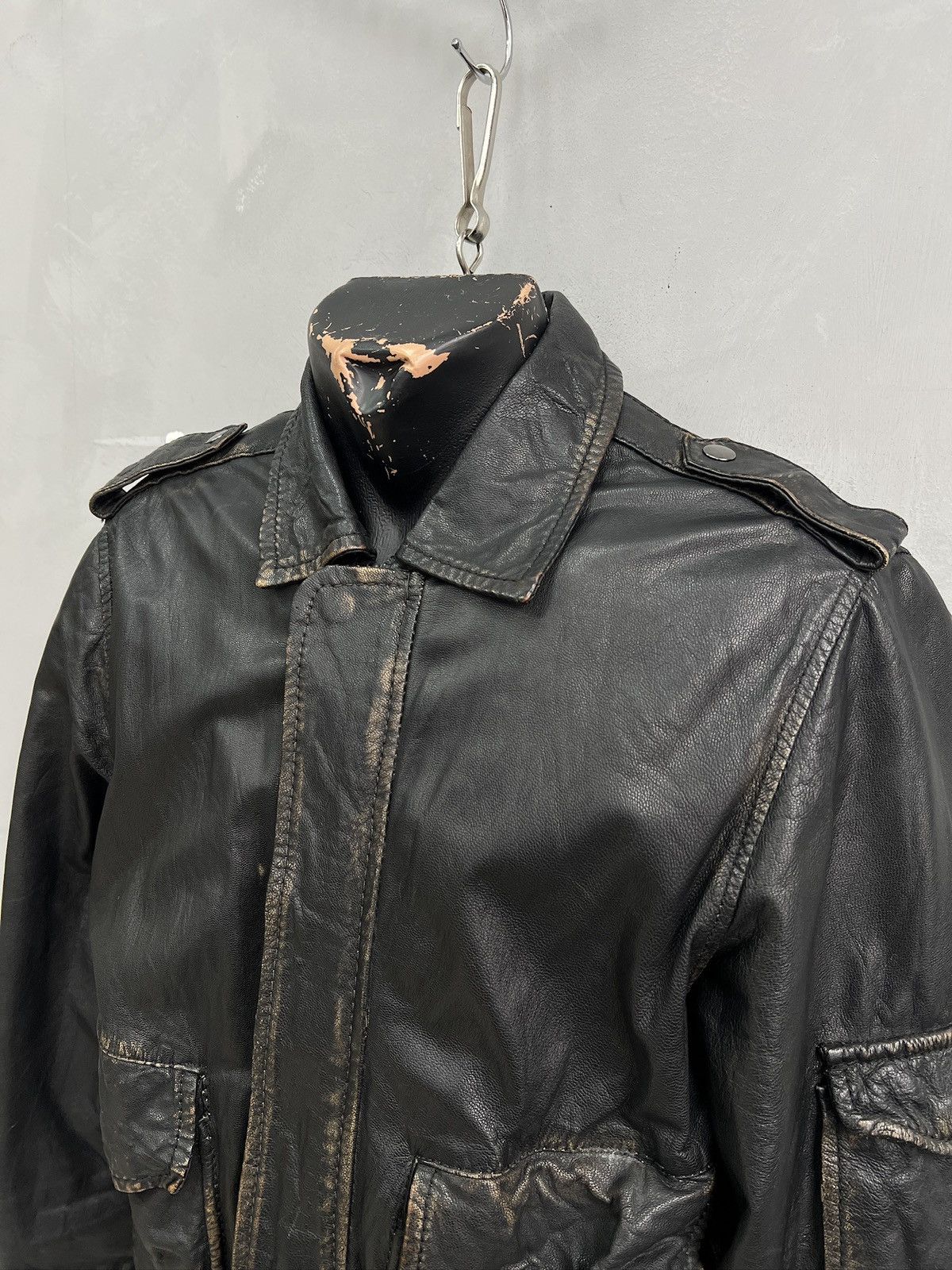 Schott Jack Jones Black Leather Bomber Jacket Vintage 90s Size US L / EU 52-54 / 3 - 8 Thumbnail