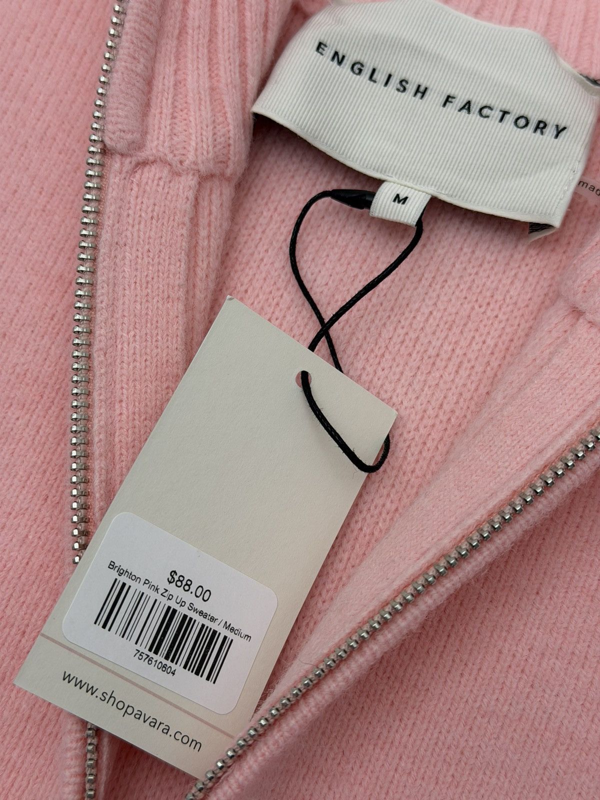 English Factory English Factory AVARA Women’s M Brighton Pink Zip Up Sweater Size M / US 6-8 / IT 42-44 - 7 Thumbnail