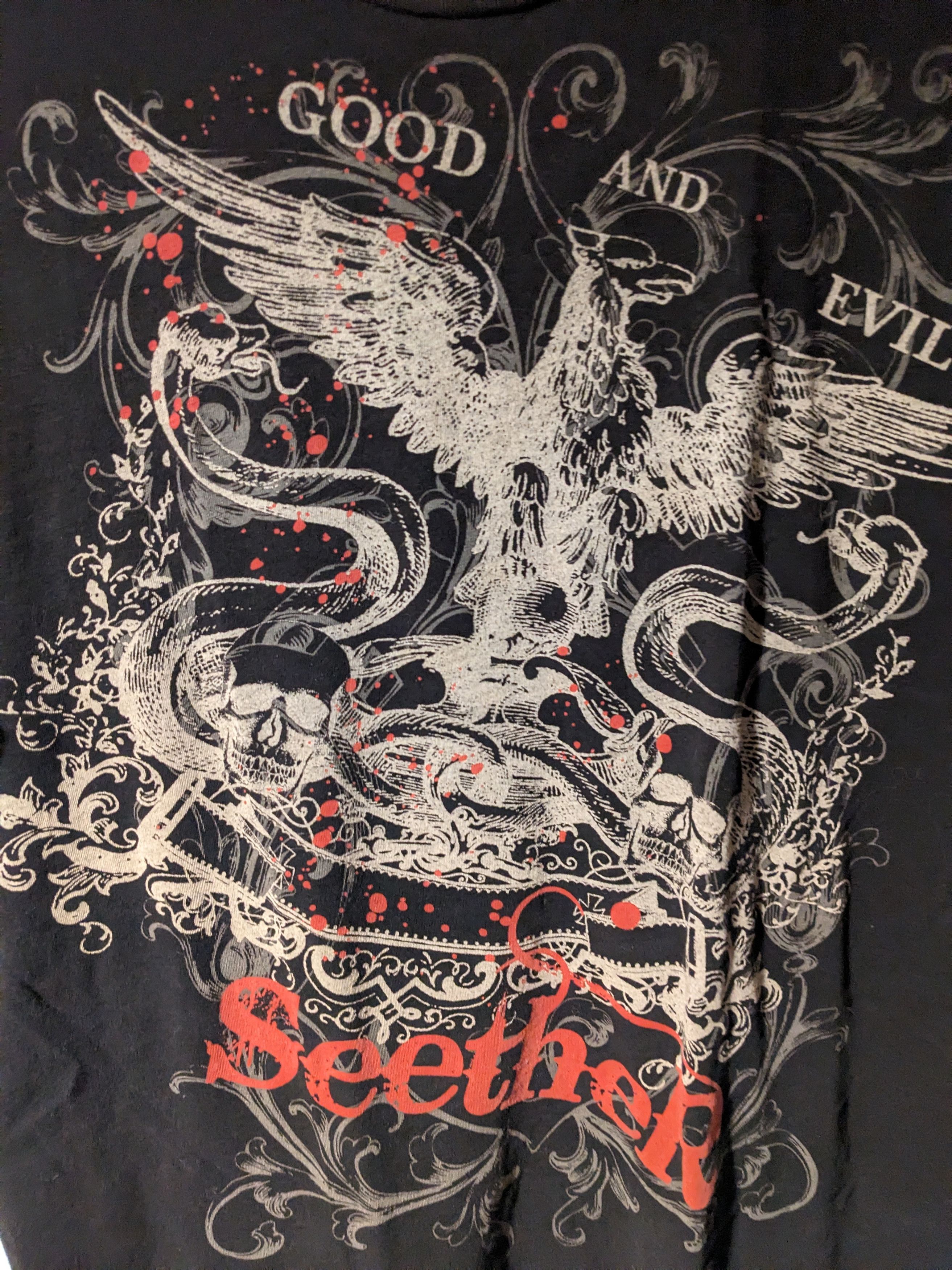 Band Tees × Vintage Vintage Y2K Seether Good and Evil Band Tour Medium T-Shirt Size US M / EU 48-50 / 2 - 2 Thumbnail