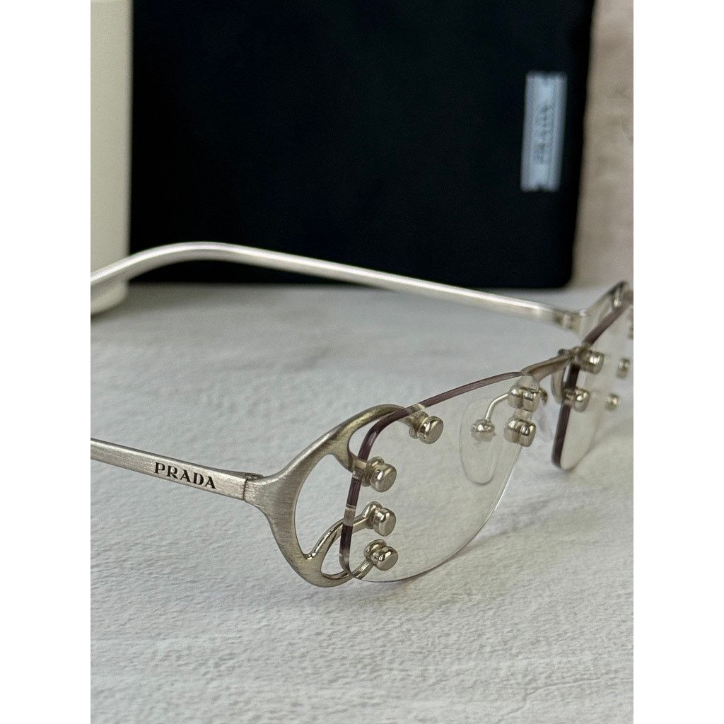 Prada NEW Prada PR C57S Sunglasses in Silver Clear Bluelight $815 Size ONE SIZE - 5 Thumbnail