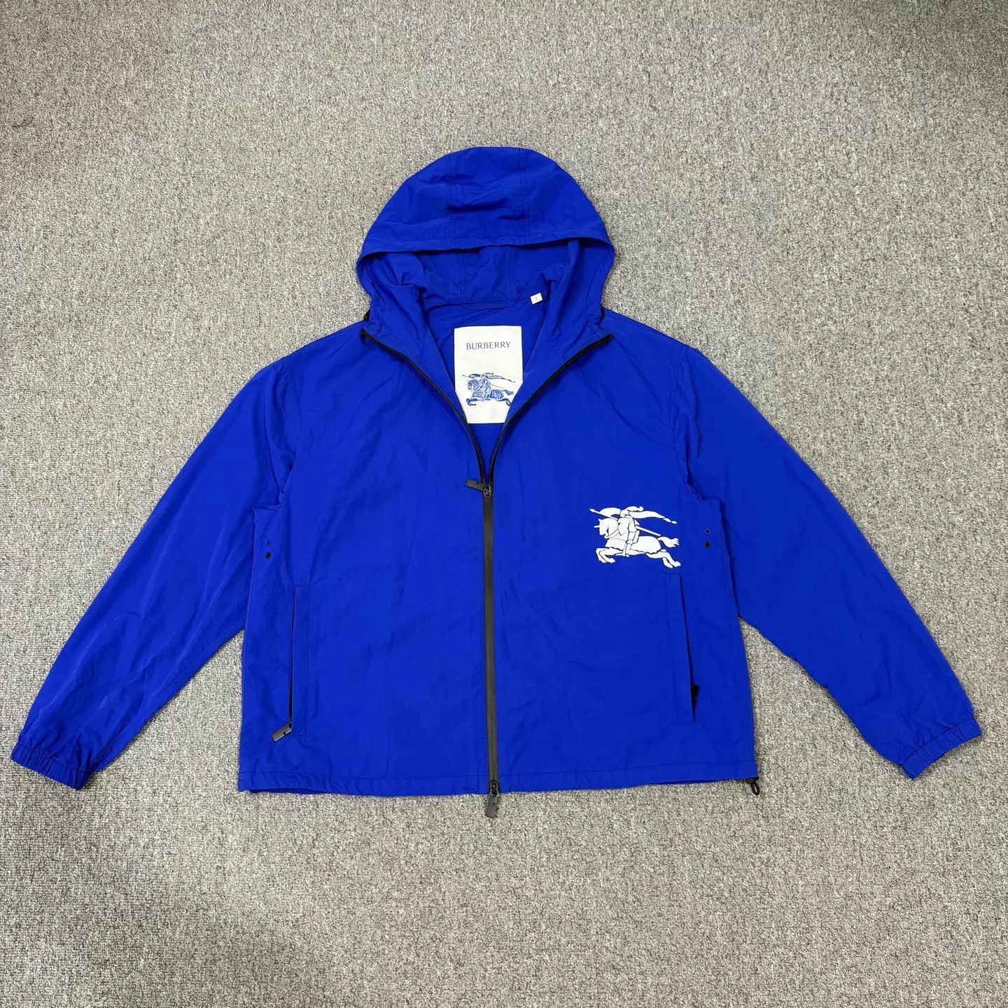 Burberry Blue Hooded Zip-Up Light Jacket Size S Size US S / EU 44-46 / 1 - 1 Thumbnail