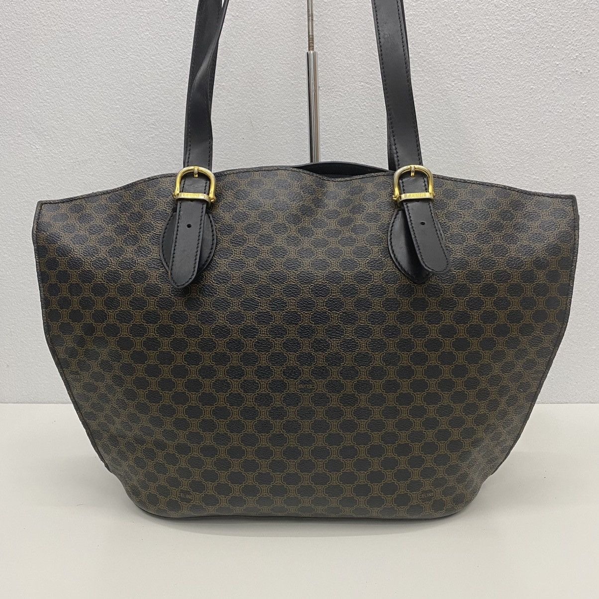 Celine ‼️LASTDROP‼️ VINTAGE CELINE MACADAM SHOULDER BAG BLACK CLOTH Size ONE SIZE - 5 Thumbnail