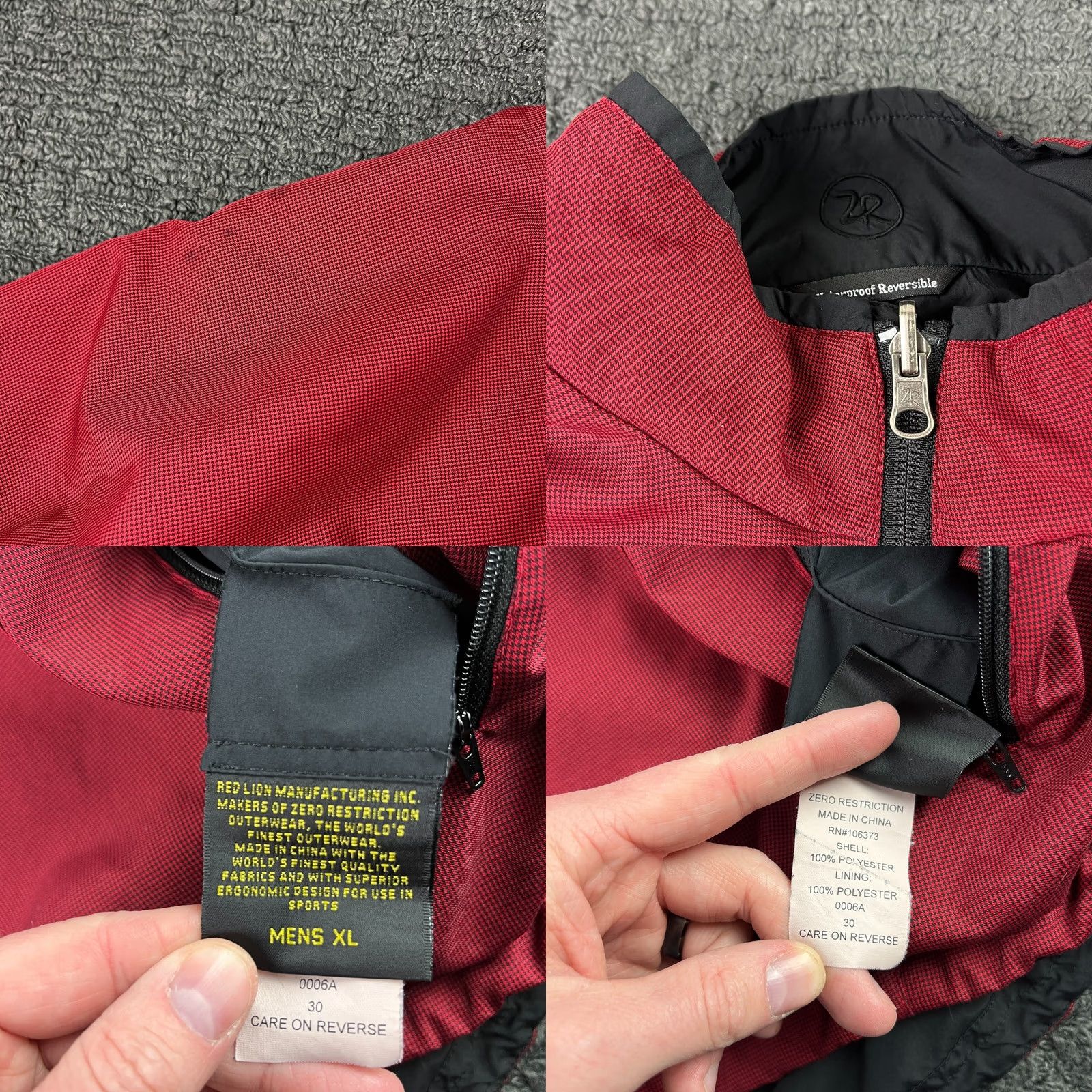 Vintage Zero Restriction Jacket Mens XL Black Red Windbreaker Reversible 1/4 Zip Windbreaker Jacket, Reversible, Black, XL, Men, ZR, Windbreaker, 1/4 Zip Size US XL / EU 56 / 4 - 8 Thumbnail
