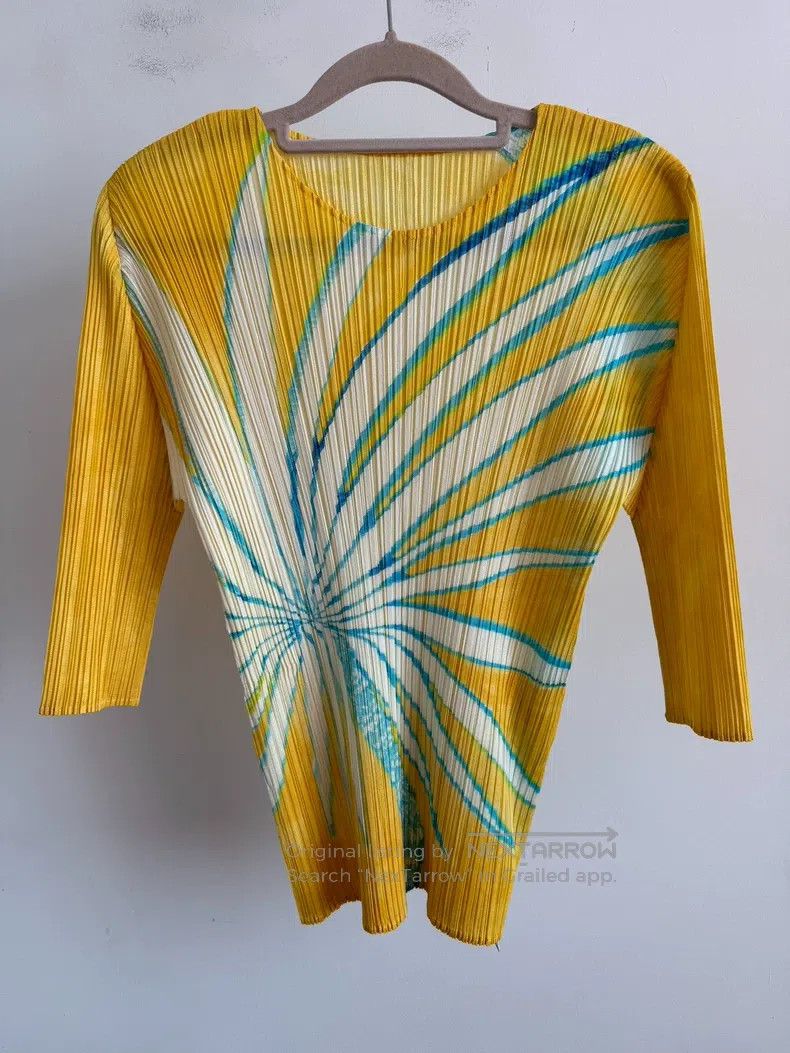Issey Miyake Issey Miyake Yellow Palm Tree Long Sleeve Size L / US 10 / IT 46 - 1 Thumbnail