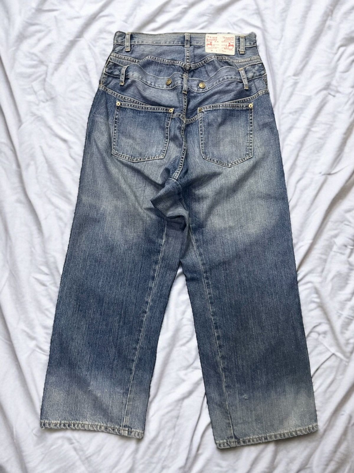 image of Dogtown x Thug Club Rna Inc. Japan Double Waist Layer Baggy Denim Pants in Blue, Men's (Size 30)