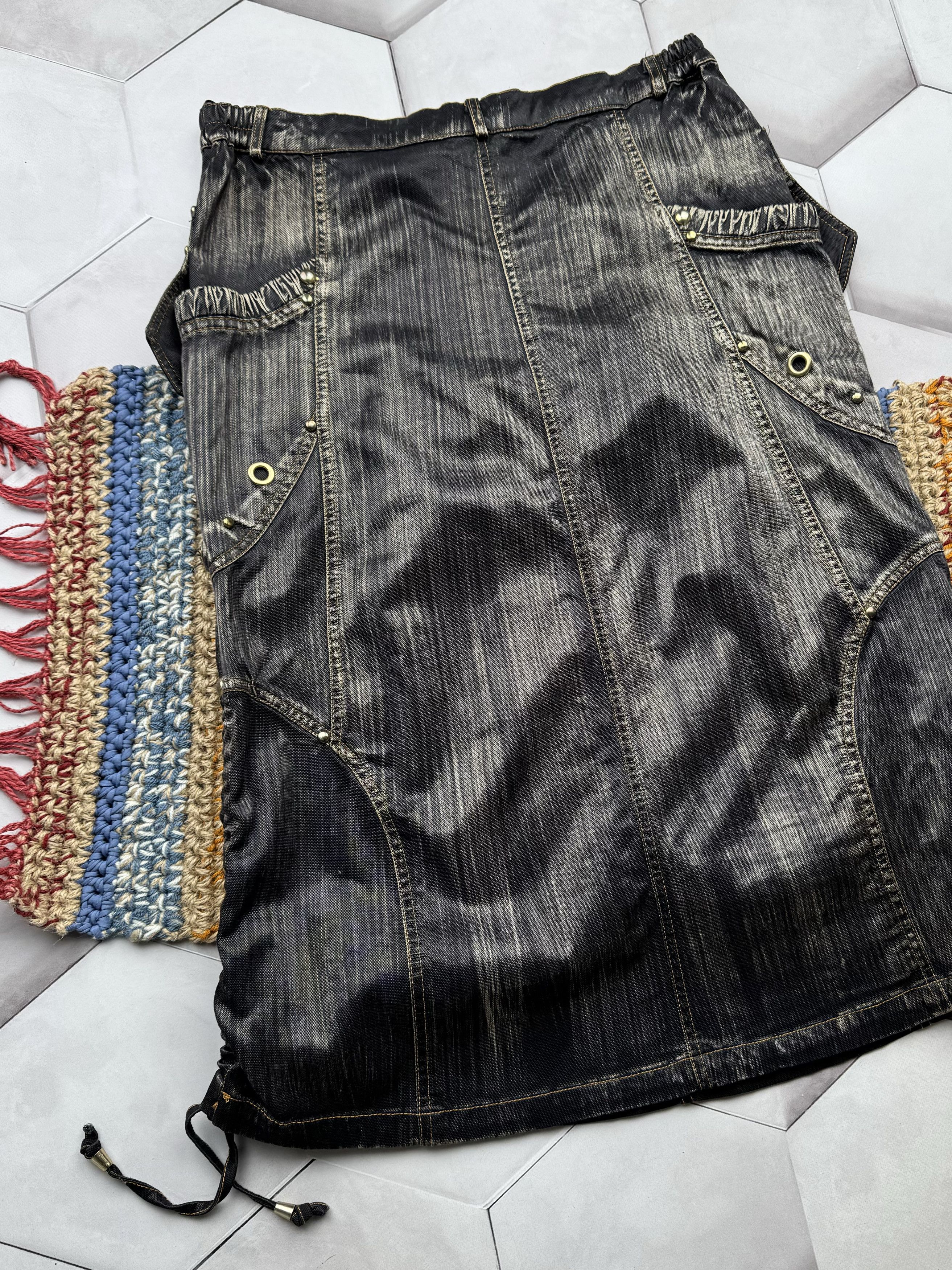 Japanese Brand Vintage Faded Skirt With Bondage (E4) Size 32" / US 10 / IT 46 - 6 Thumbnail