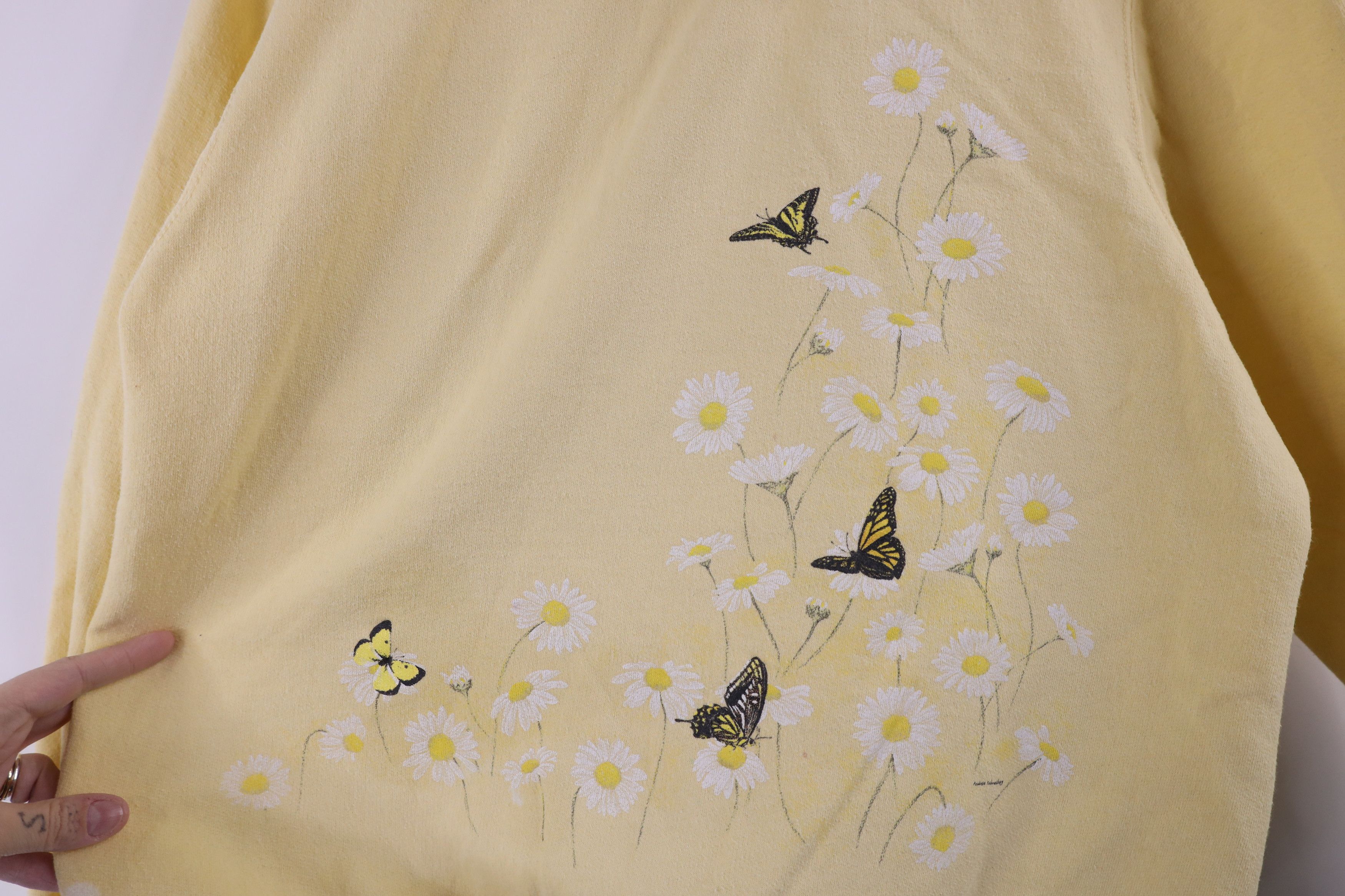 Vintage Vintage 90s Country Primitive Flower Collared Sweatshirt Size M / US 6-8 / IT 42-44 - 4 Thumbnail