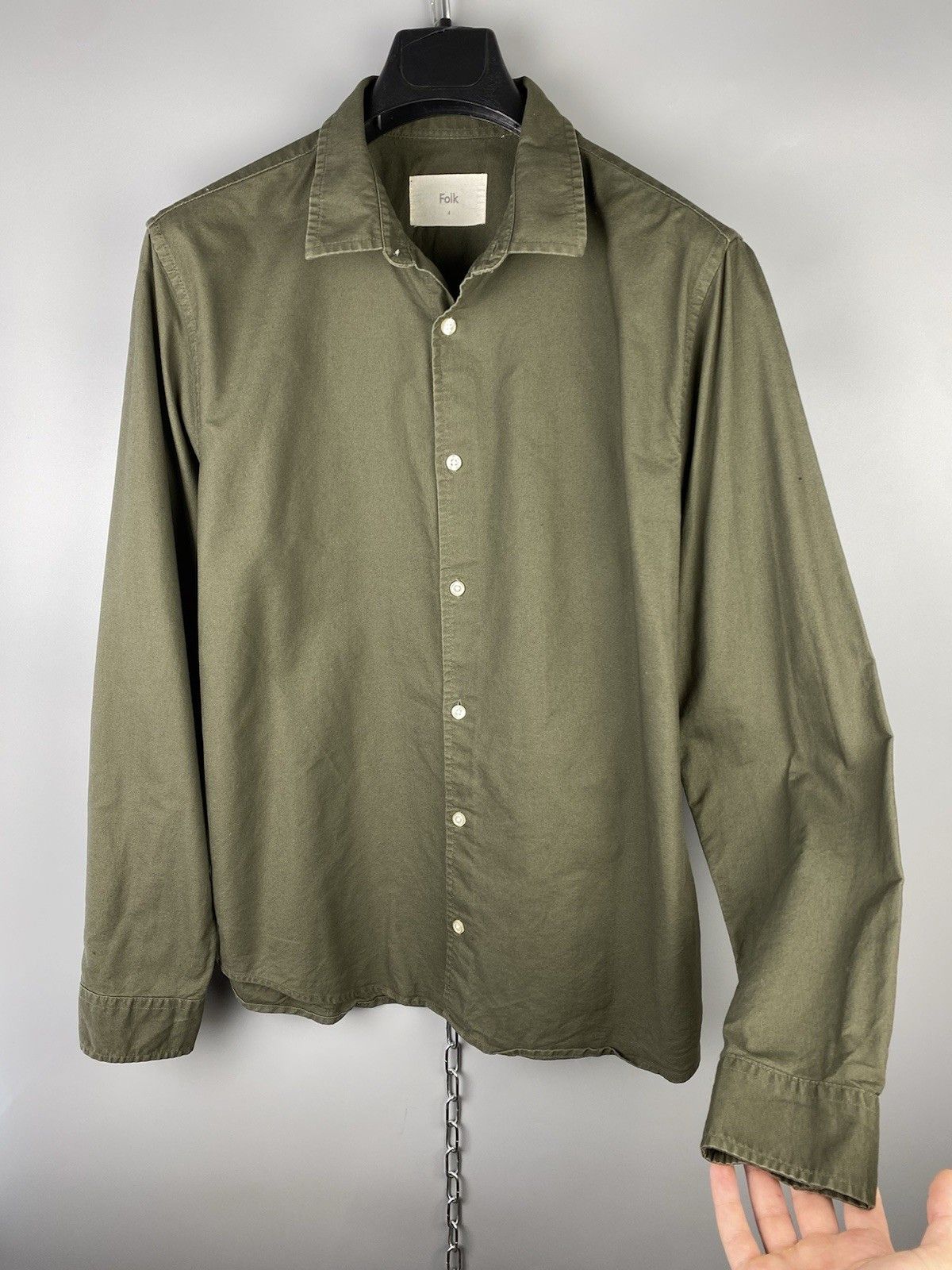 Folk Folk Button Up Khaki Long Sleeve Shirt Size US L / EU 52-54 / 3 - 13 Thumbnail