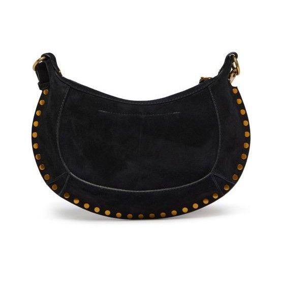 Isabel Marant Isabel Marant Oskan Moon Gold Stud Black Suede Shoulder Bag Size ONE SIZE - 3 Thumbnail