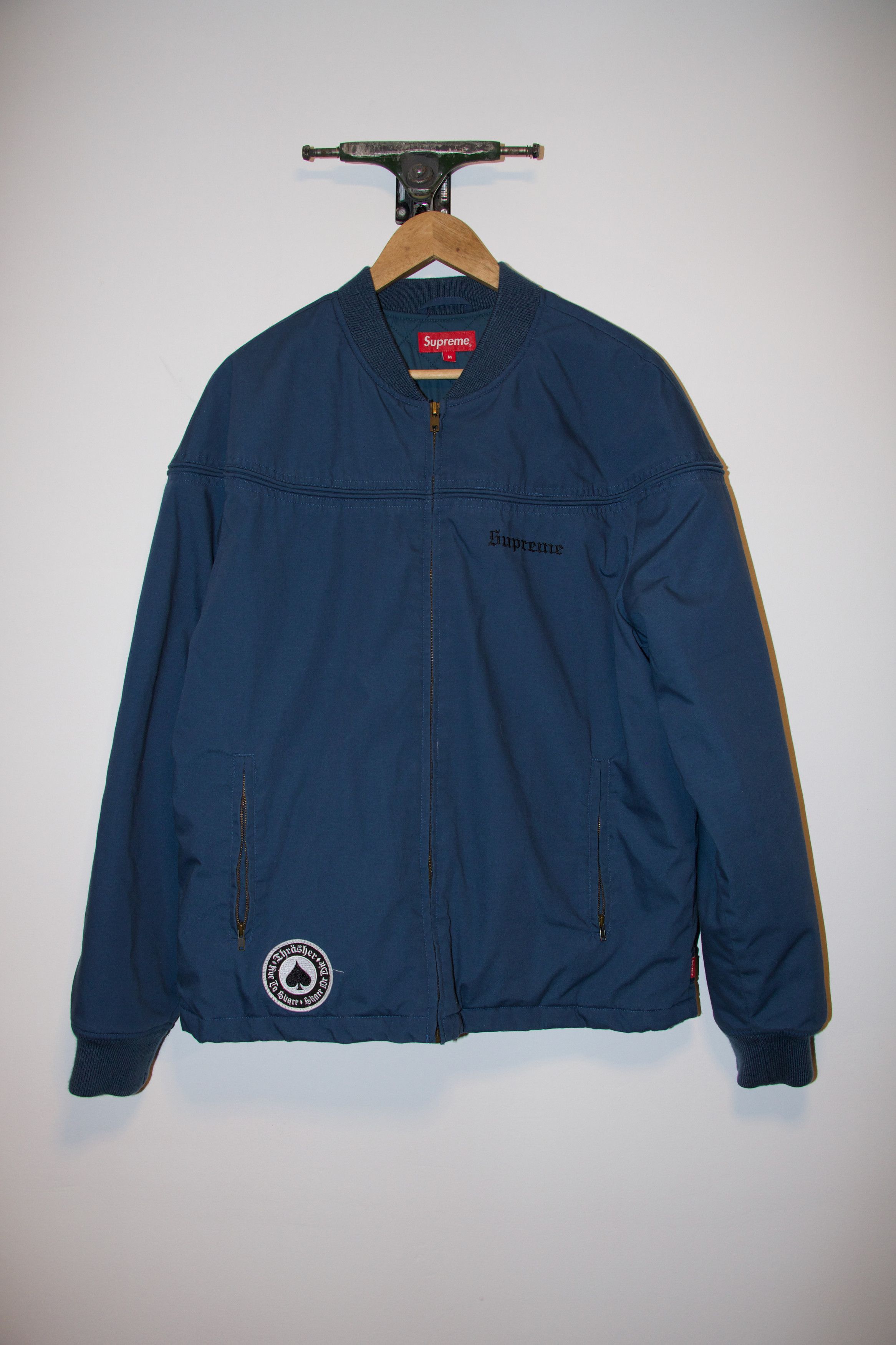 Supreme Supreme Thrasher Poplin Crew Jacket Light Navy | Grailed