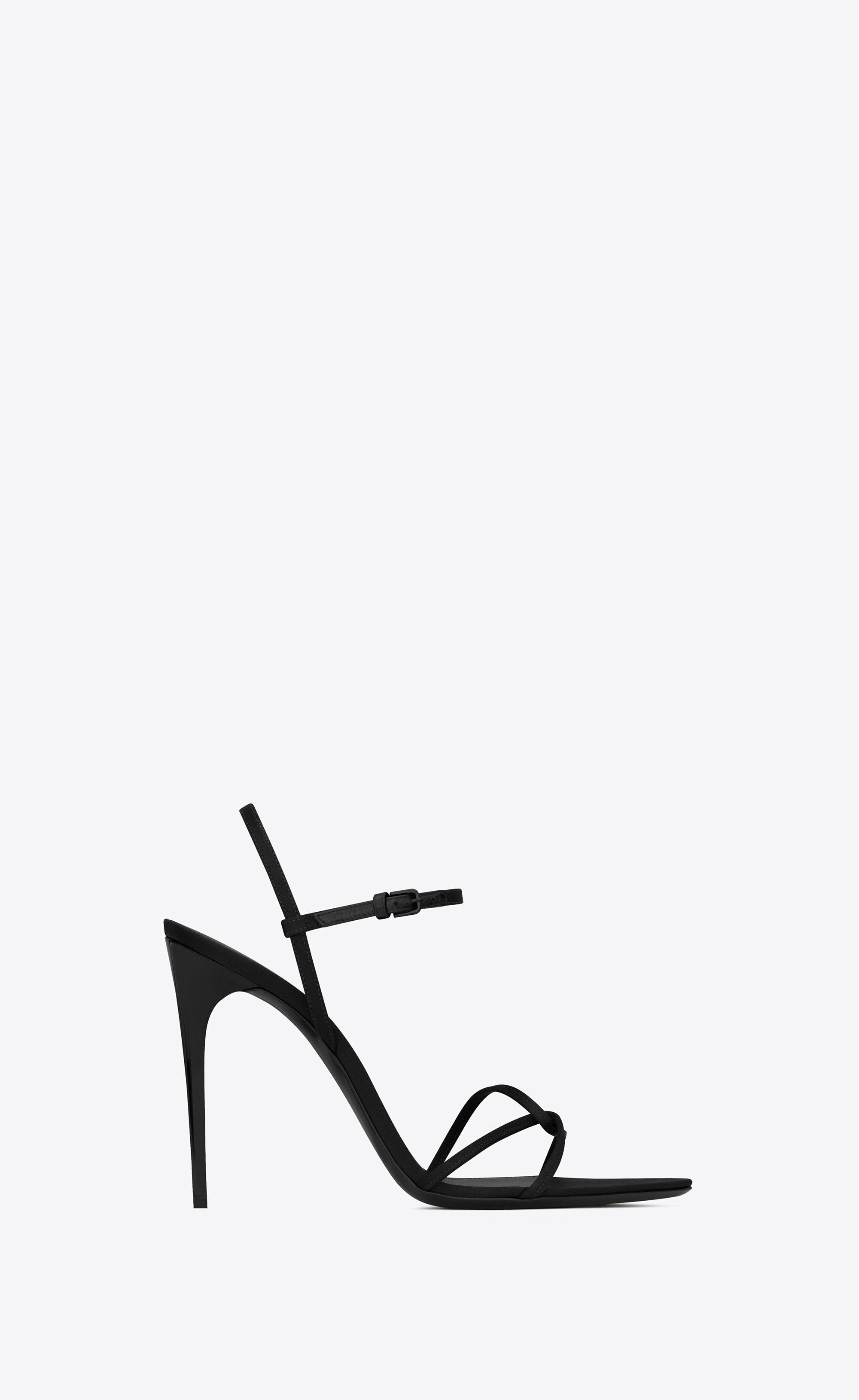 Saint Laurent Paris o1s1wg111224 Clara Sandals in Crepe Satin in Black Size US 7 / IT 37 - 1 Thumbnail