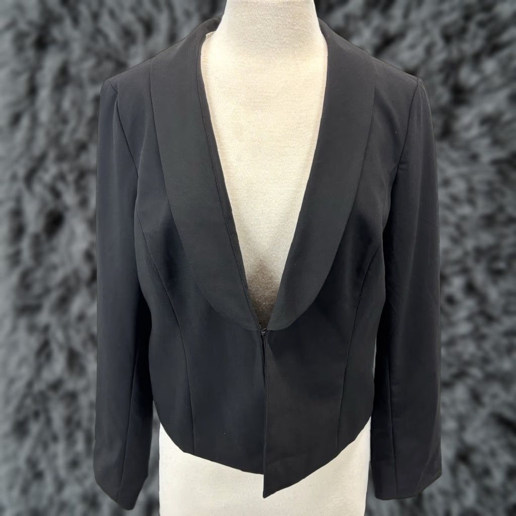 Vintage Chicos Black Blazer Jacket Sz 2 US Large Women’s Lined Single Clasp Career Size L / US 10 / IT 46 - 1 Thumbnail