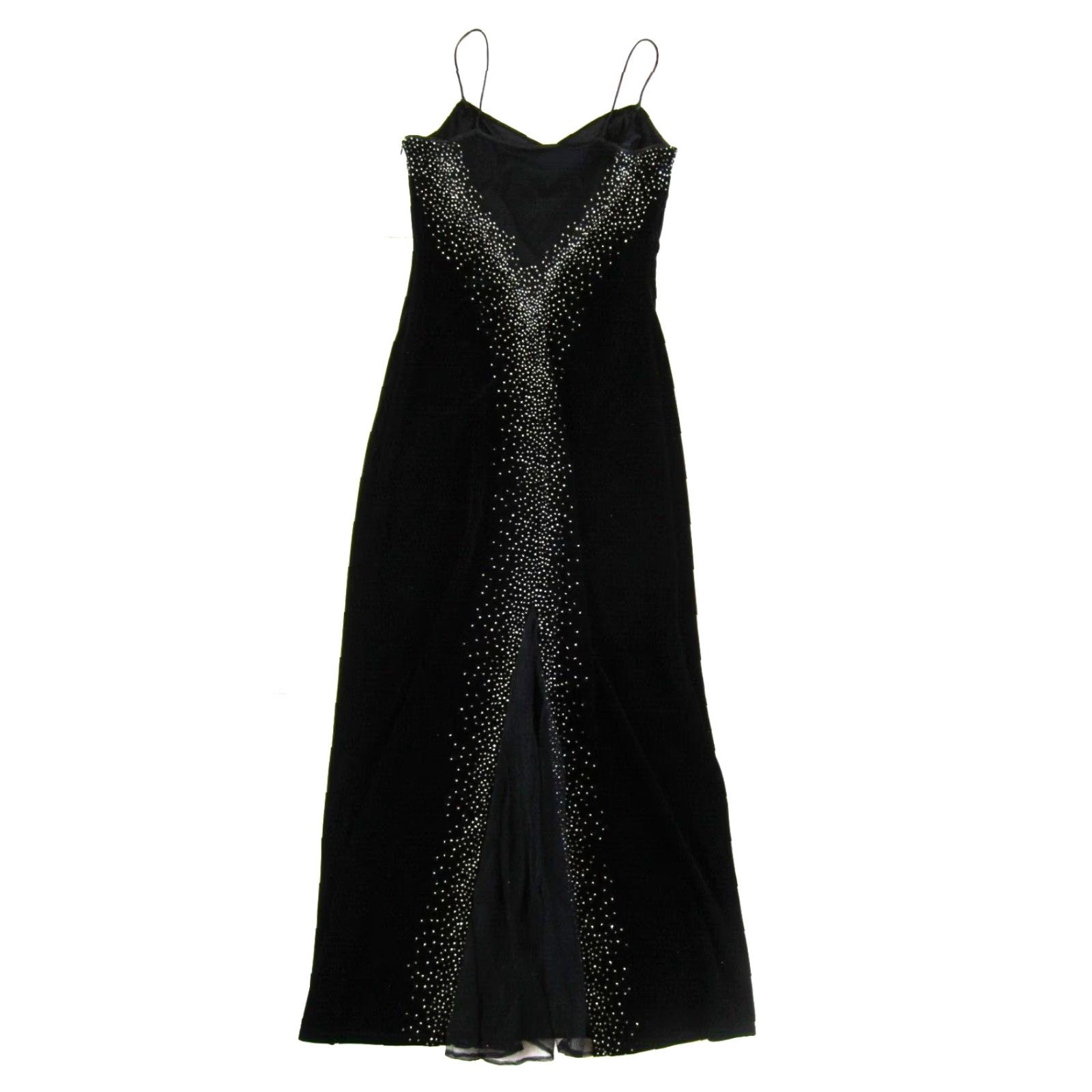 Velvet Vtg 90s Prom Velvet Beaded Stretch Dress Dave & Johnny Laura Ryner Evening 7/8 Size M / US 6-8 / IT 42-44 - 2 Thumbnail