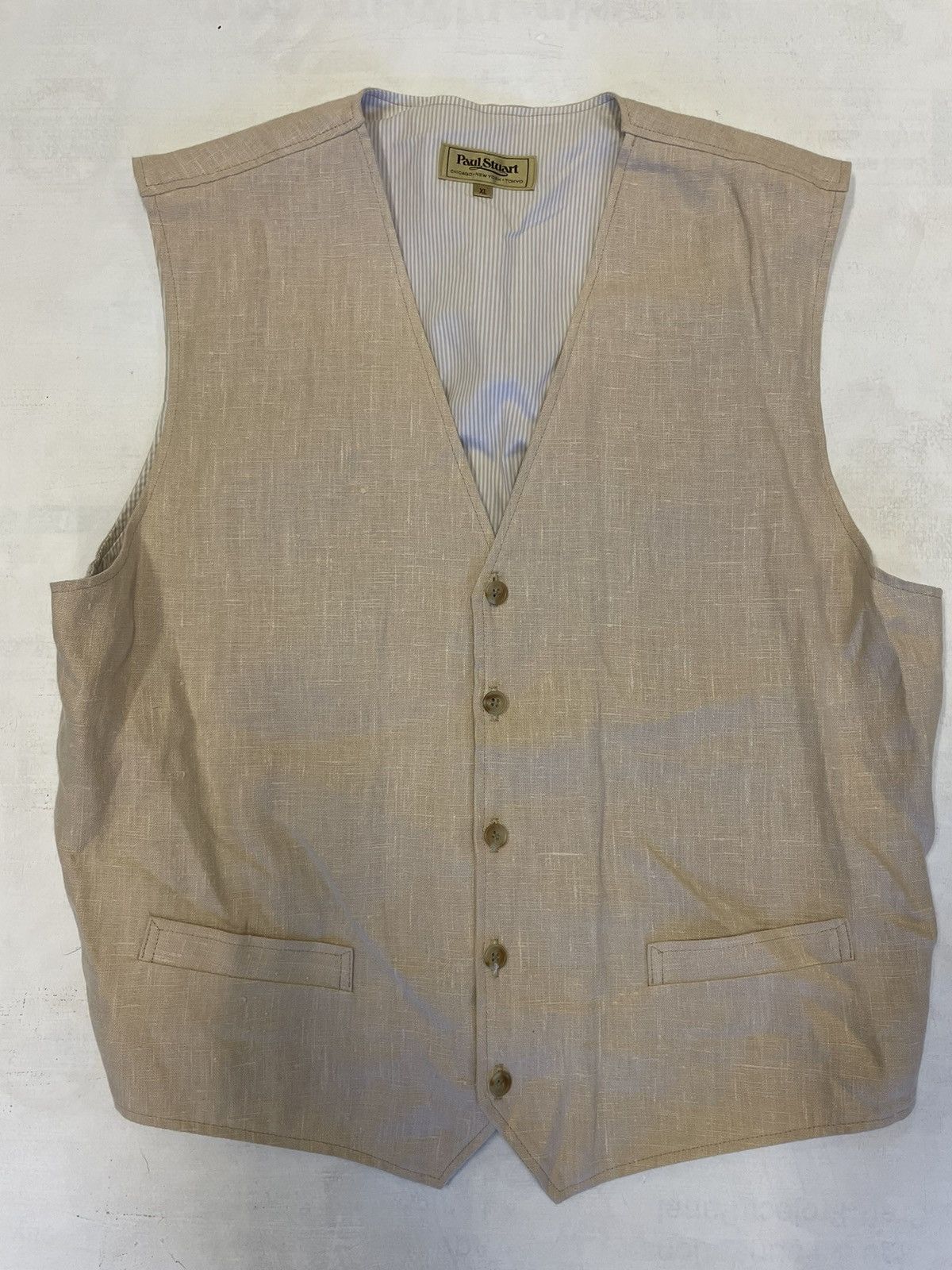 Paul Stuart Linen Waistcoat Size 44R - 1 Thumbnail