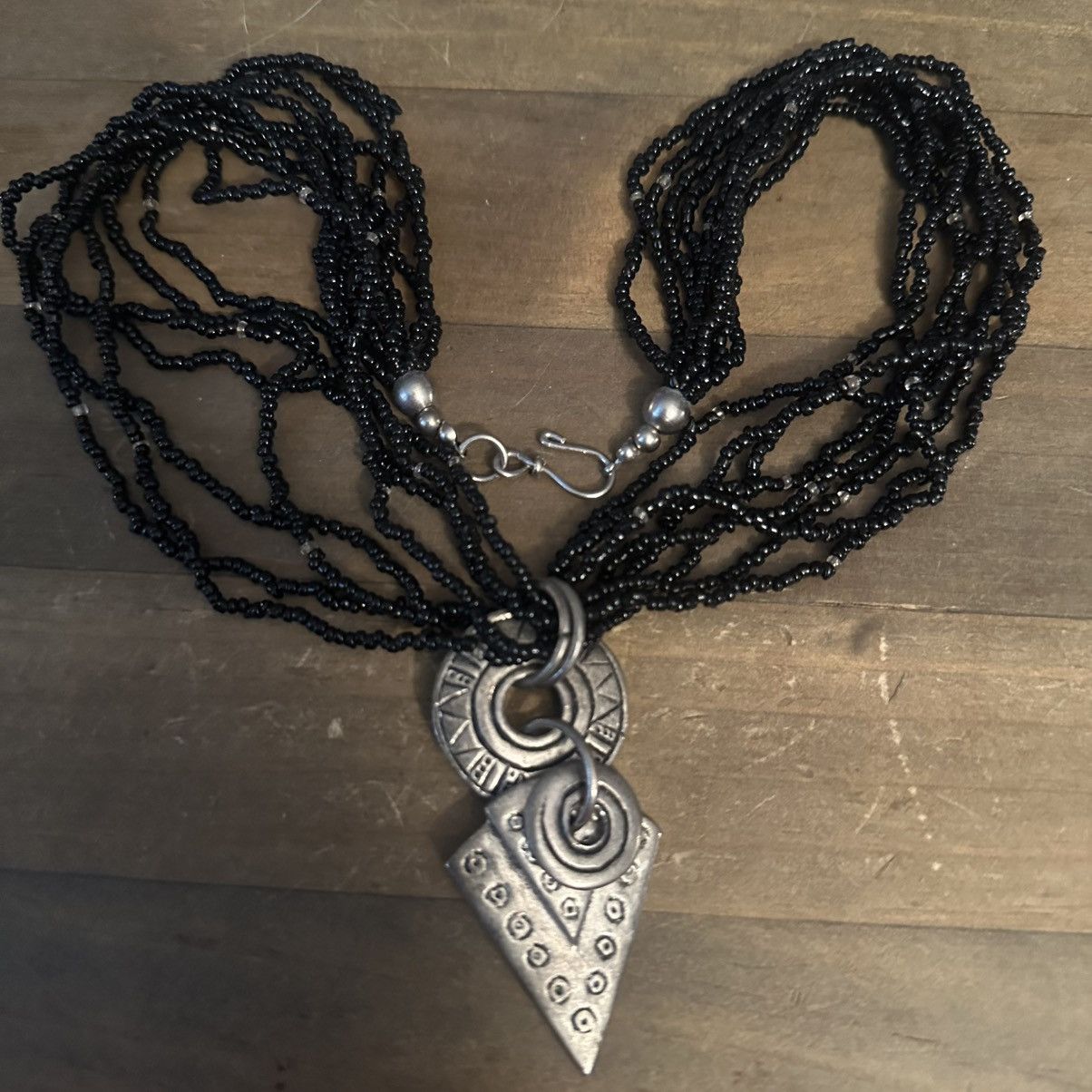 Vintage Vintage multi strand seed bead artisan pendant necklace Size ONE SIZE - 2 Thumbnail