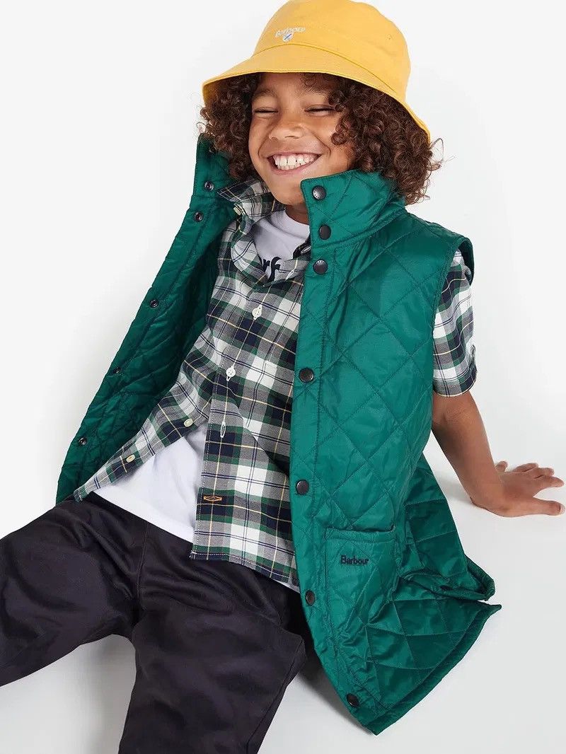 Barbour Barbour Liddesdale Quilted Green Boys Sleeveless Vest Size S / US 4 / IT 40 - 1 Thumbnail