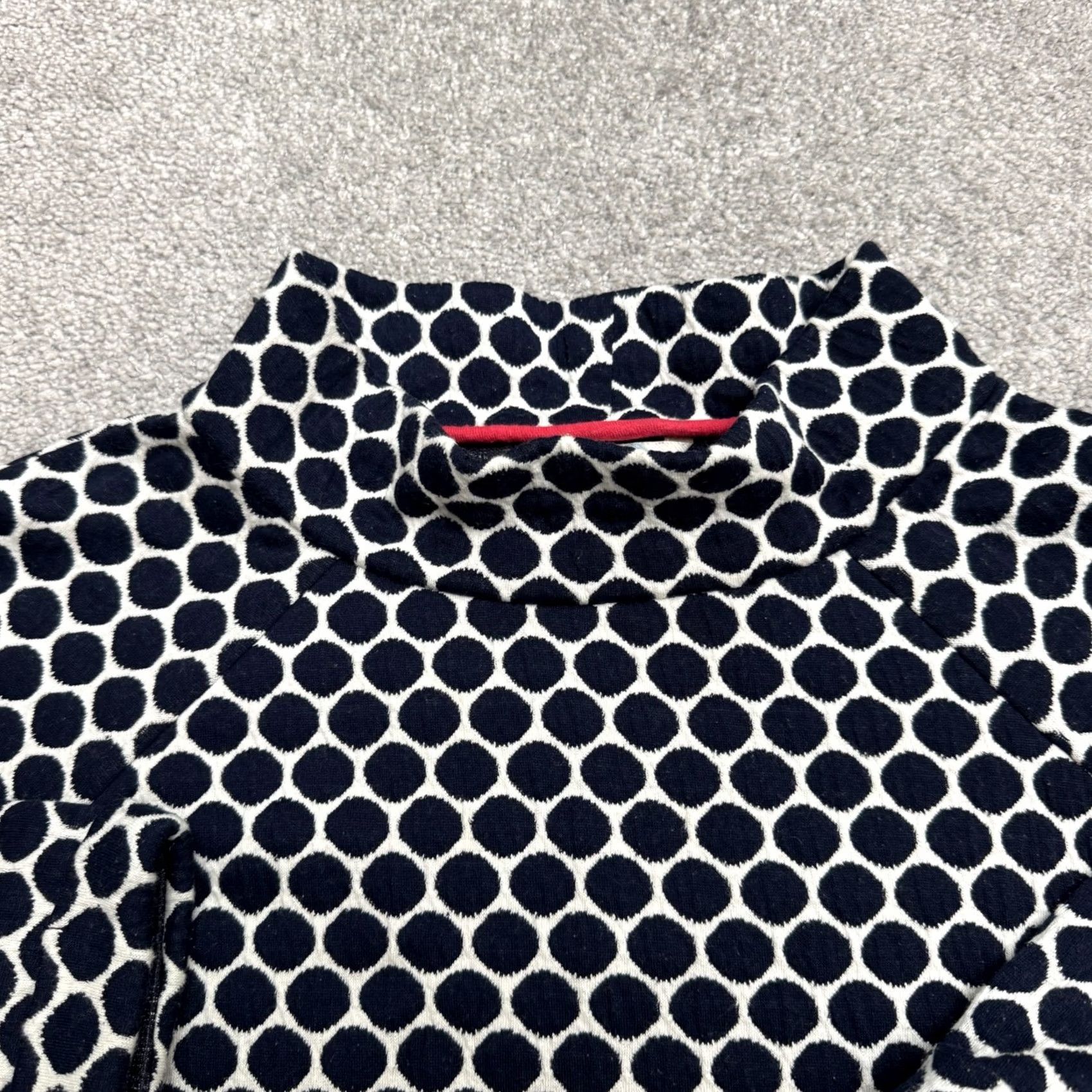 Boden Boden Funnel Neck Top Women 6P Blue White Polka Dot Pocket Casual Textured Blouse Size M / US 6-8 / IT 42-44 - 4 Thumbnail