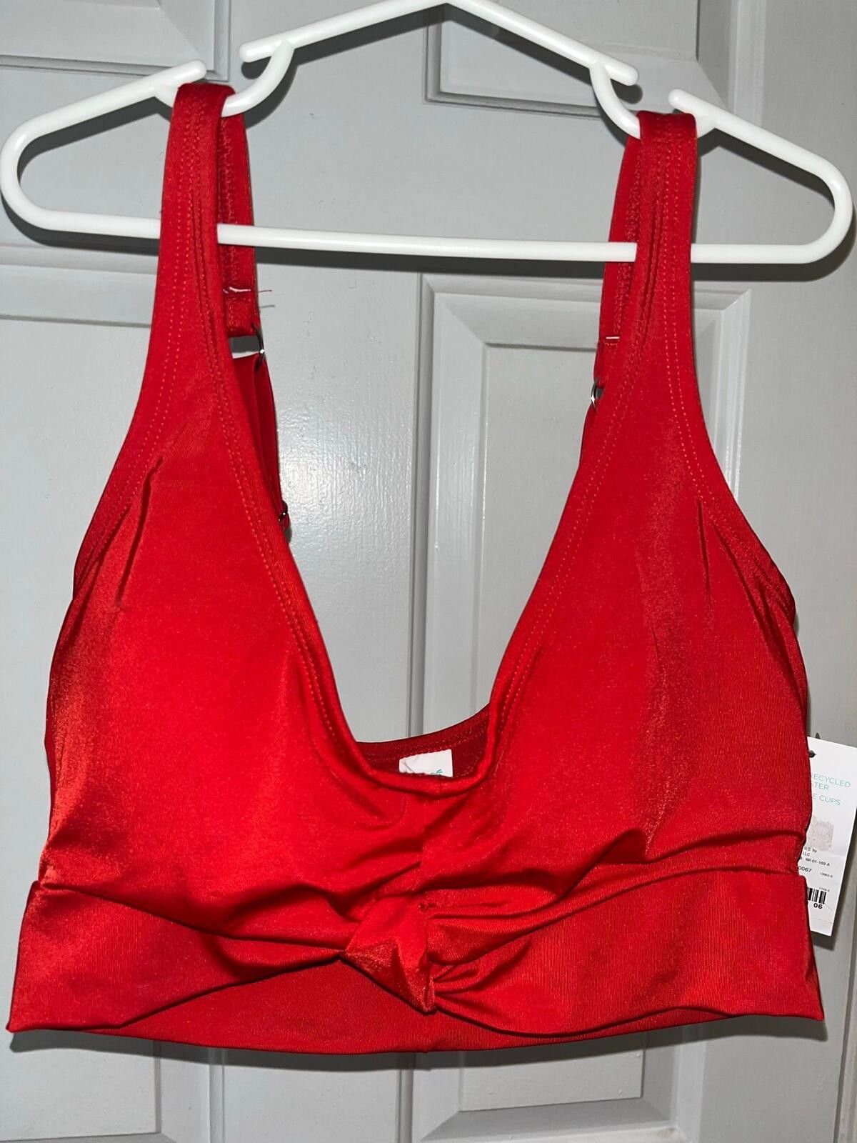 Other Oasis Womens Small Red Bikini Top Tie Front NWT Size ONE SIZE - 4 Thumbnail
