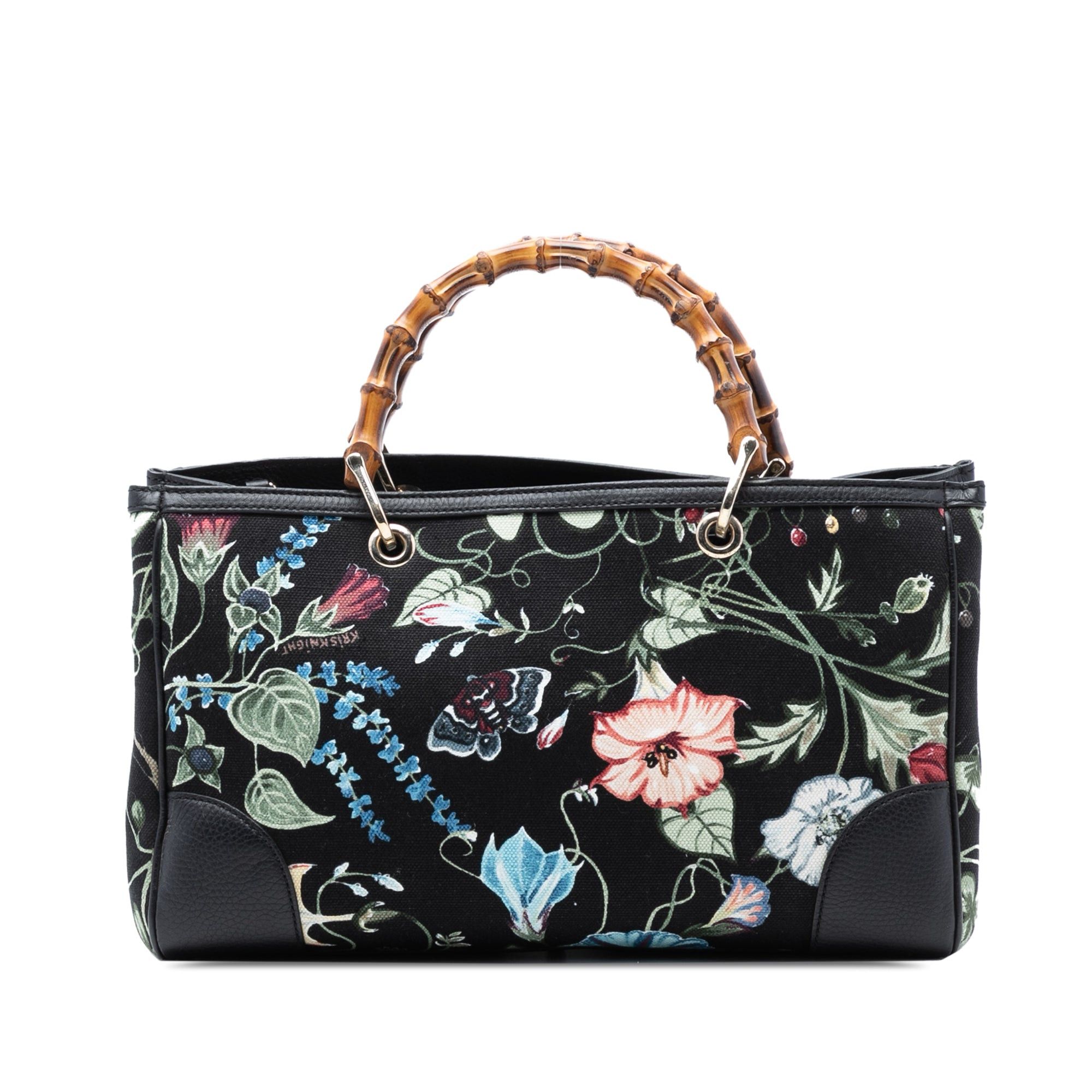 Gucci Medium Canvas Flora Knight Bamboo Shopper Satchel Size ONE SIZE - 1 Thumbnail