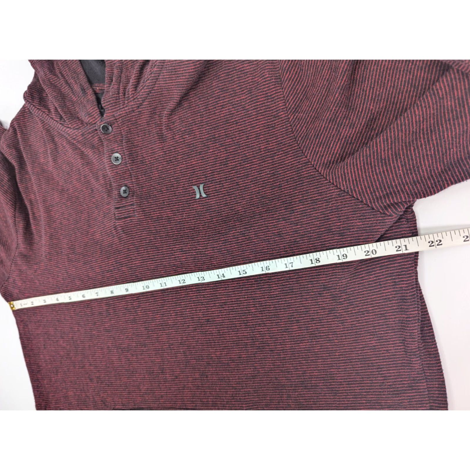 Hurley Hurley Hooded Sweatshirt XL Women’s Pullover Burgundy Stripe Black Cotton Polyester 90s Activewear Ladies Shirt? Size XL / US 12-14 / IT 48-50 - 5 Thumbnail