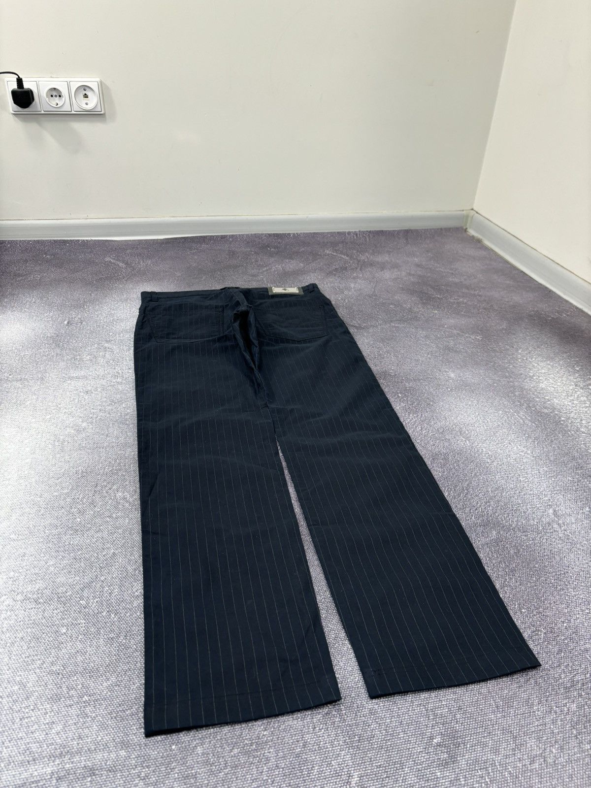 Versace Jeans Couture Versace Jeans Couture Women’s Pinstripe Navy Cotton Pants Size 32" / US 10 / IT 46 - 13 Thumbnail