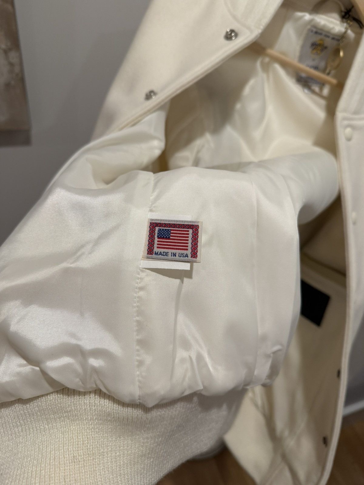 CQP DEADSTOCK White & Creme Bomber USA MADE Size US M / EU 48-50 / 2 - 7 Thumbnail