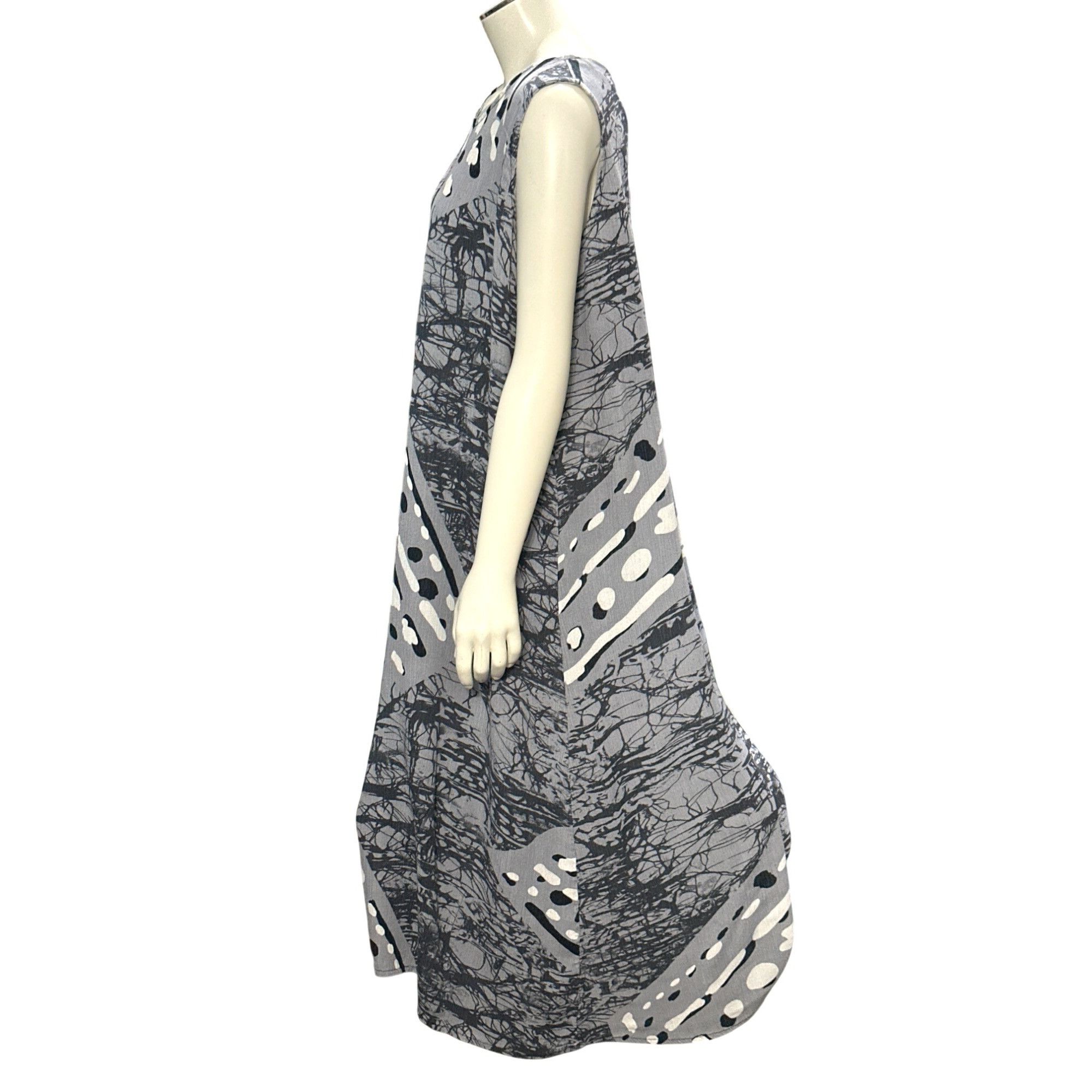 Other CCC Sleeveless A Line Gray Abstract Art Print Maxi Dress Wit Size S / US 4 / IT 40 - 2 Thumbnail