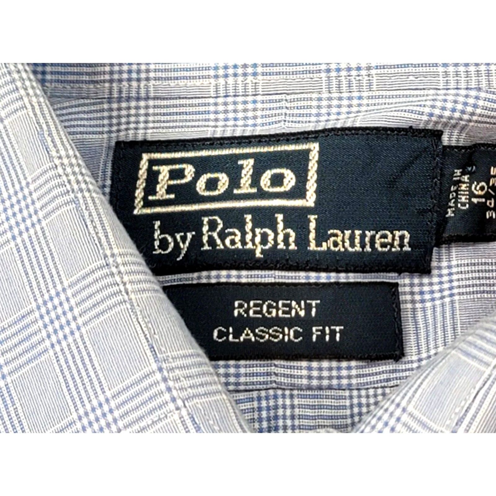 Ralph Lauren VINTAGE Ralph Lauren Polo Button-Up Shirt Mens Regent Blue Plaid 16 34/35 Size US L / EU 52-54 / 3 - 6 Thumbnail