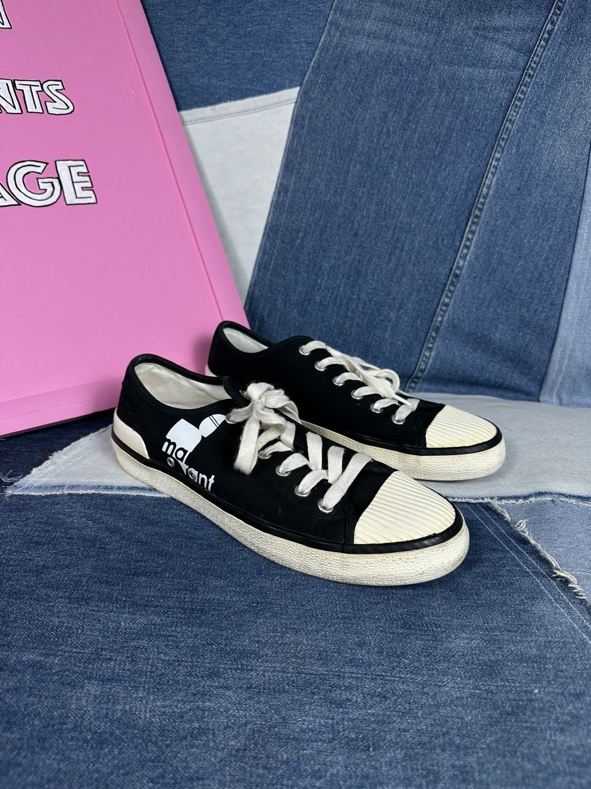 Isabel Marant Isabel Marant Binkoo Low Sneakers Canvas Colorblock Pattern Size US 8 / IT 38 - 2 Thumbnail