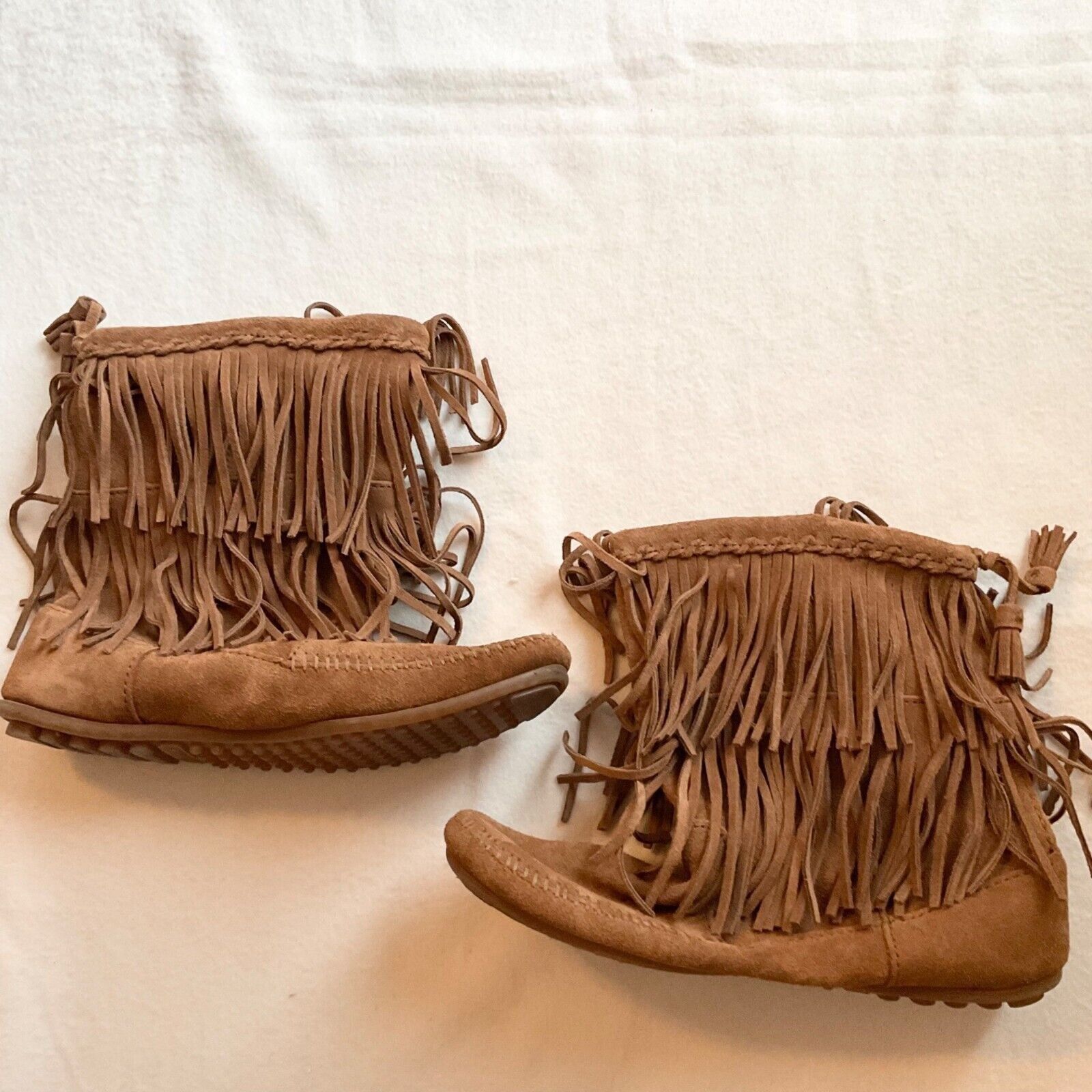 Minnetonka Minnetonka brown suede leather Double Fringe boots SZ10 Size US 10 / IT 40 - 1 Thumbnail