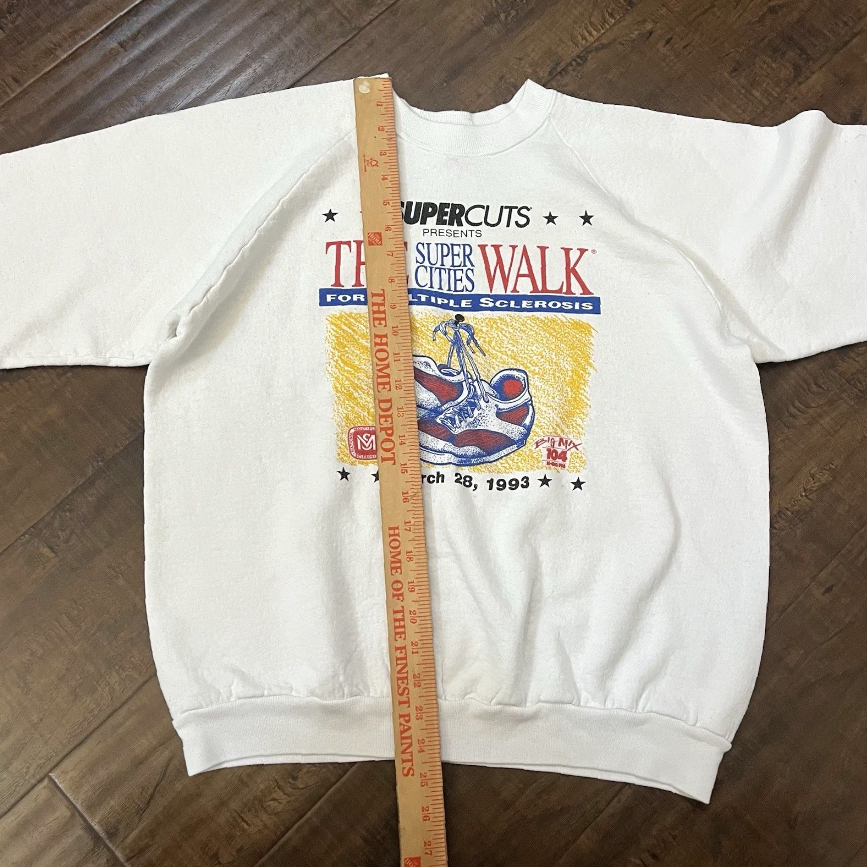 Fruit Of The Loom VINTAGE Fruit of the Loom MS Walk 1993 Sweatshirt XL White Unisex Adults Pullover Multiple Sclerosis Awareness Size US XL / EU 56 / 4 - 5 Thumbnail