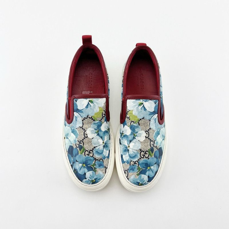 Gucci Gucci Blue Floral Casual Slip-On Shoes Size US 5.5 / EU 38 - 2 Thumbnail
