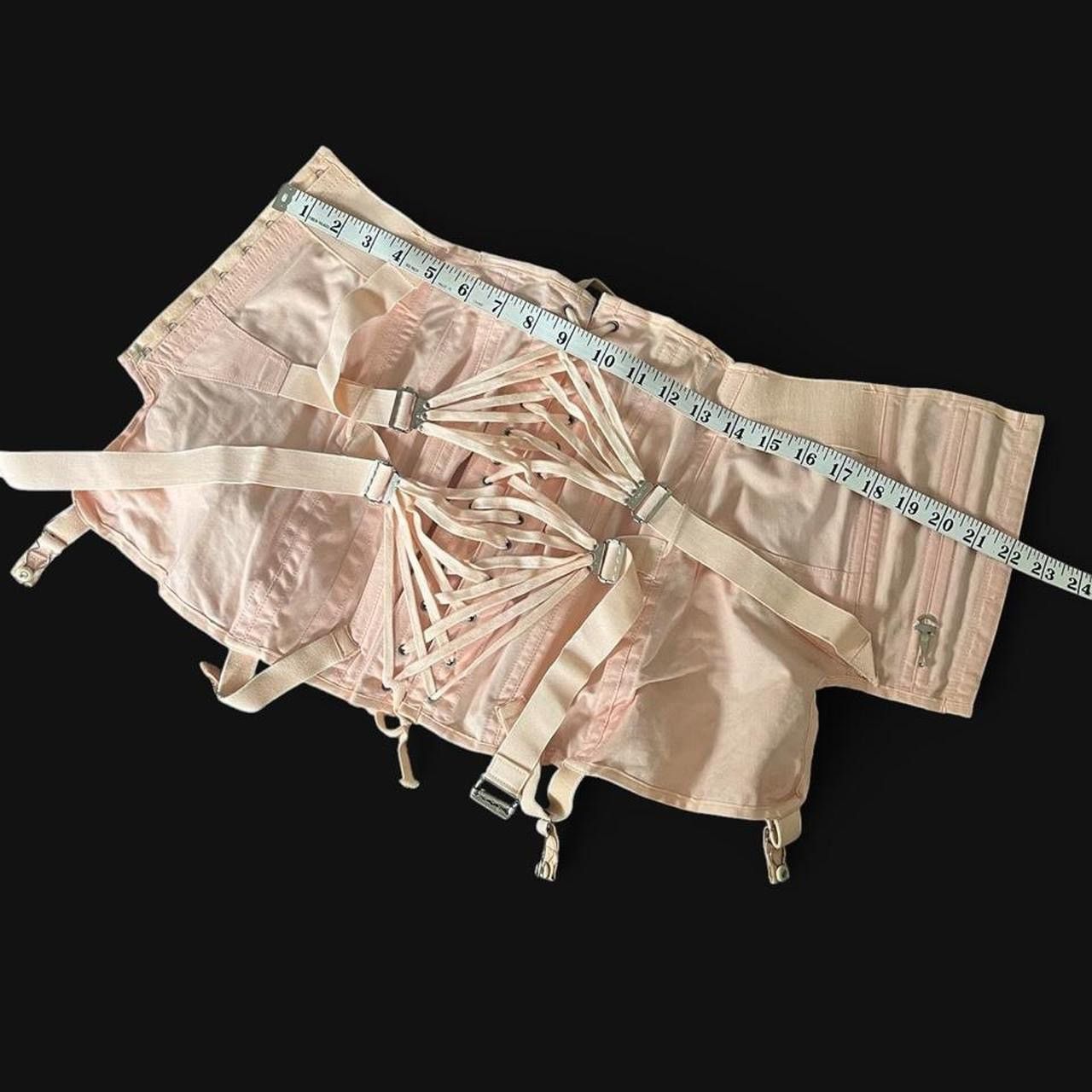 Vintage TRUE VINTAGE • RARE 1940s CAMP BABY PINK SPIDERWEB CORSET Size ONE SIZE - 6 Thumbnail